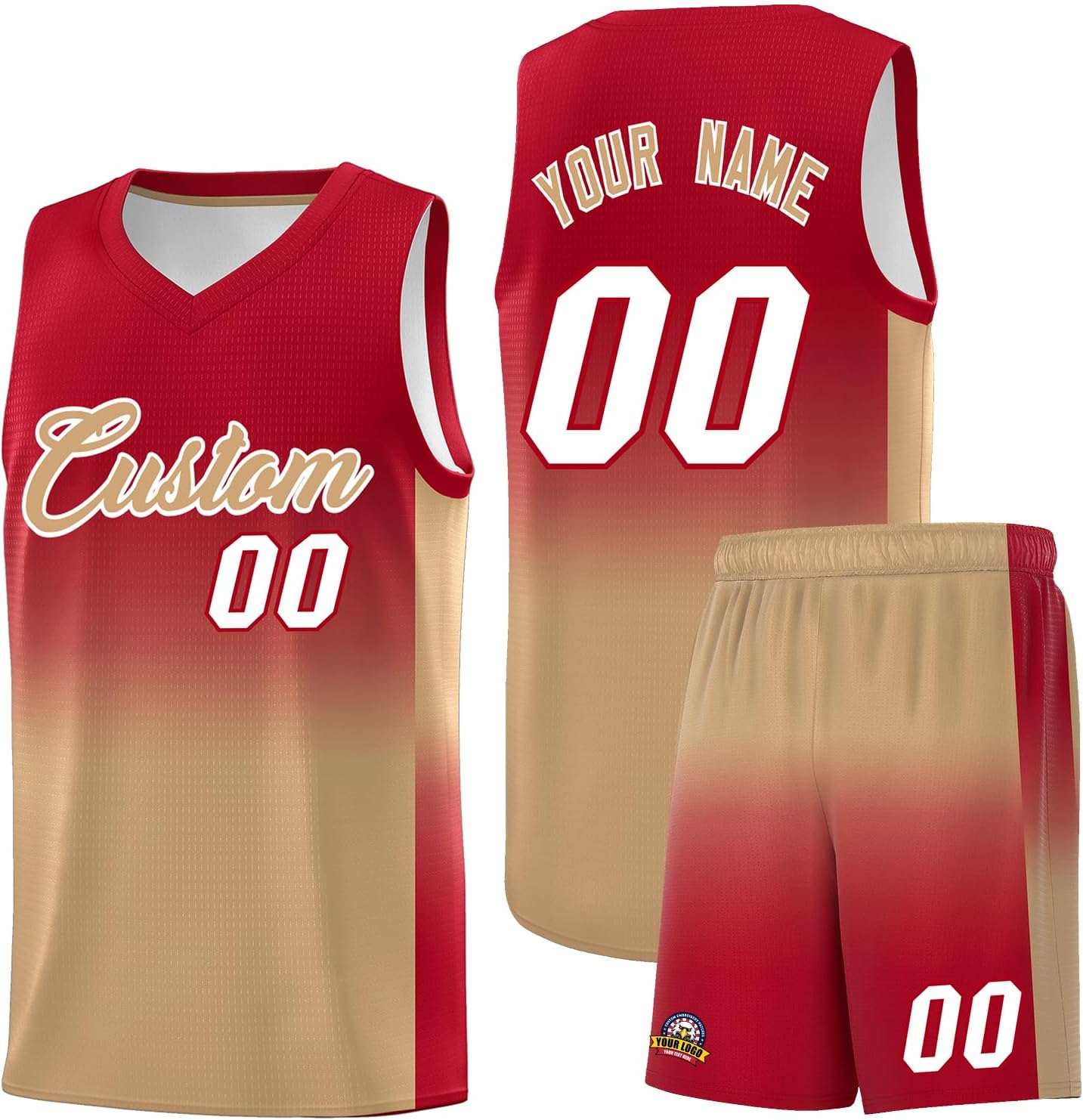 KXK Personalized Gradient Basketball Jersey Shorts Printed Team Jersey with Name Number for Men Youth Basketball Uniform - Image 33