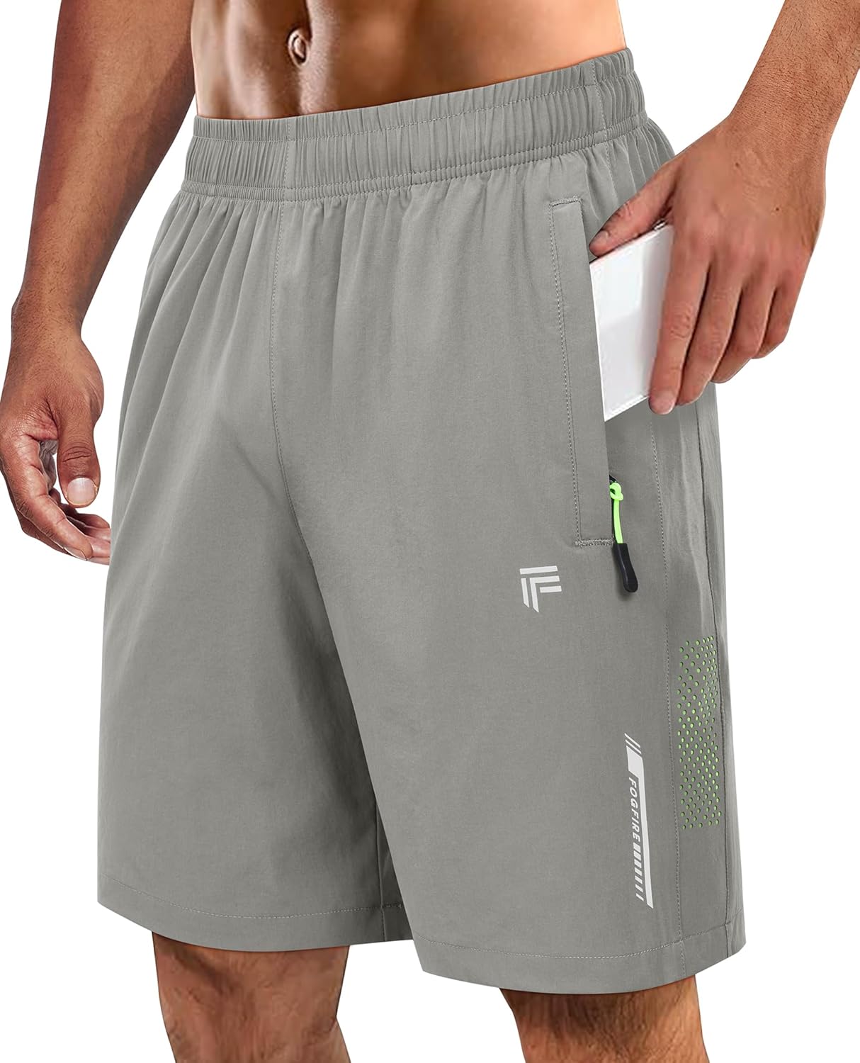 Men's Athletic Running Shorts with Zipper Pockets Quick Dry Drawstring 7" Gym Shorts for Basketball Workout Jogging - Image 11