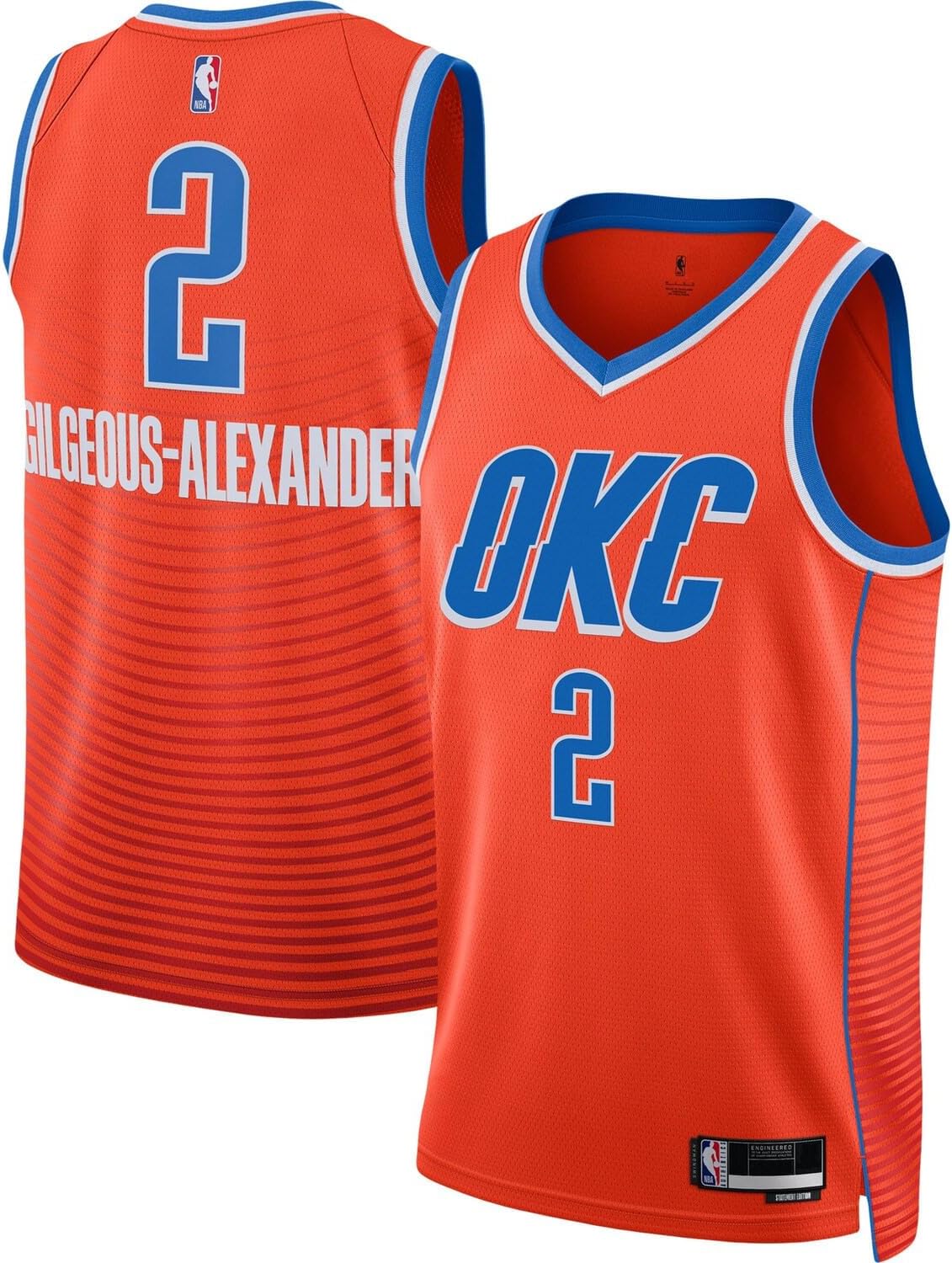 Outerstuff Shai Gilgeous-Alexander Oklahoma City Thunder NBA Kids Youth 8-20 Orange Statement Edition Swingman Jersey