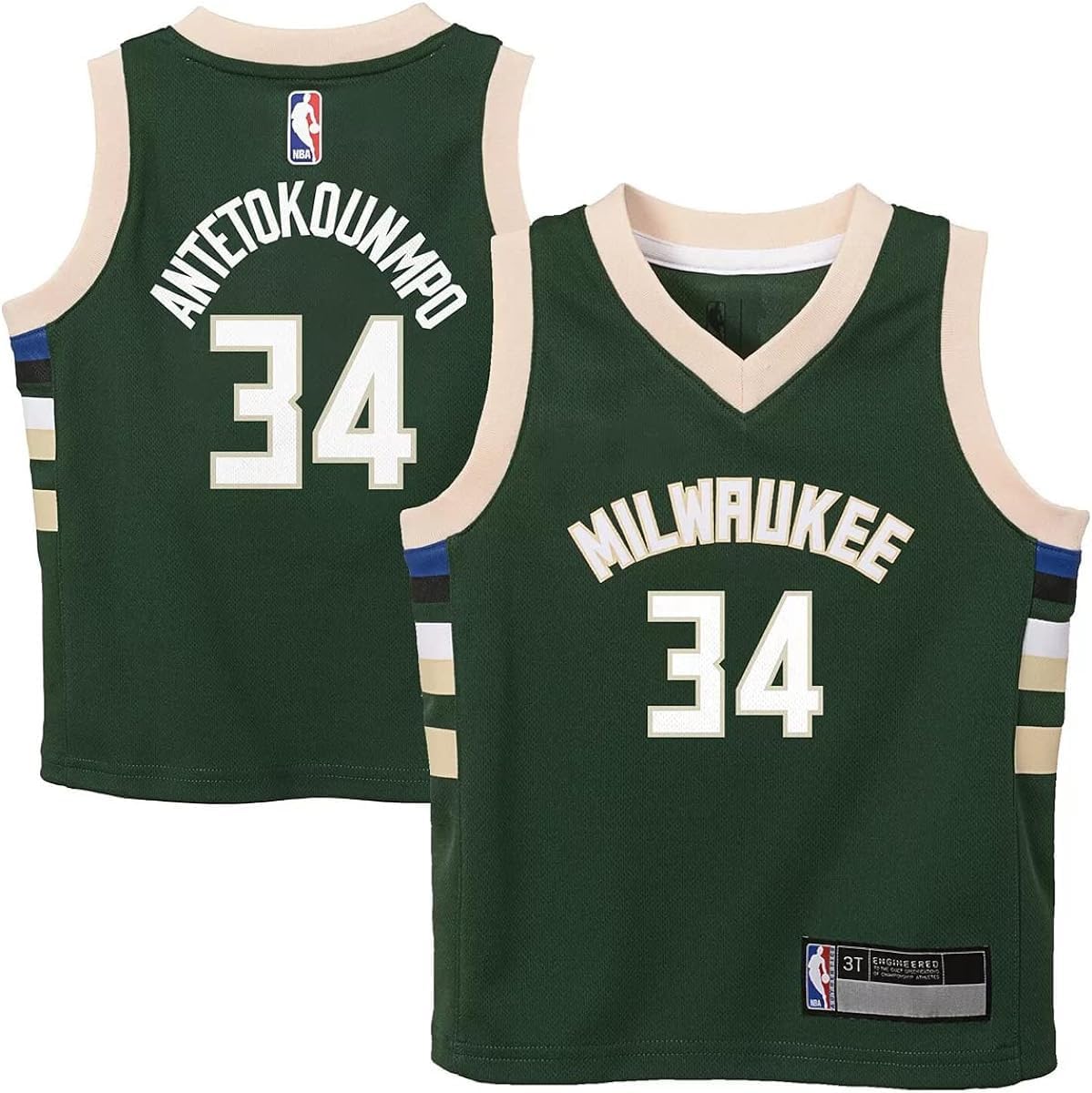 Giannis Antetokounmpo Milwaukee Bucks NBA Toddler Boys 2-4 Green Icon Edition Player Jersey