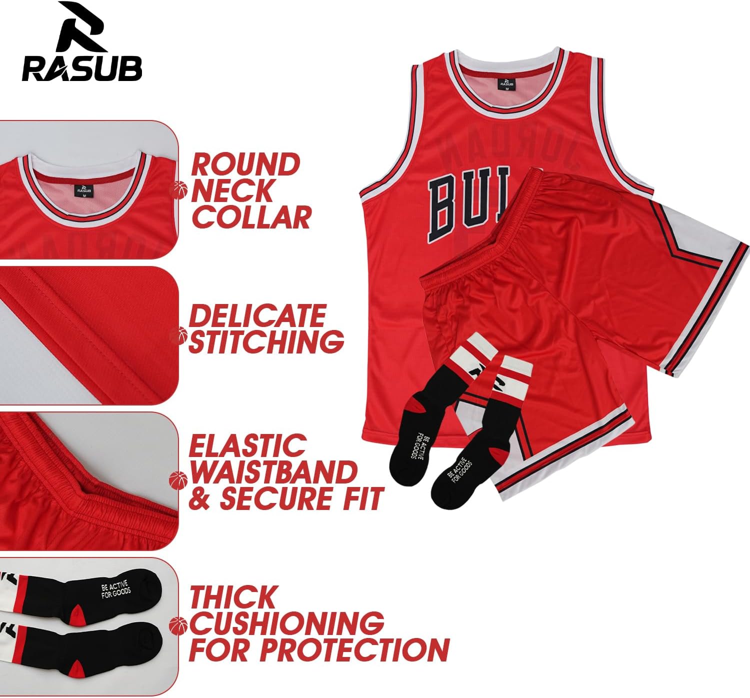 Adult Basketball Jersey 3 Piece Kit Sleeveless Mens Fan Jersey Athletic Mesh Top Sports Outfit - Image 6