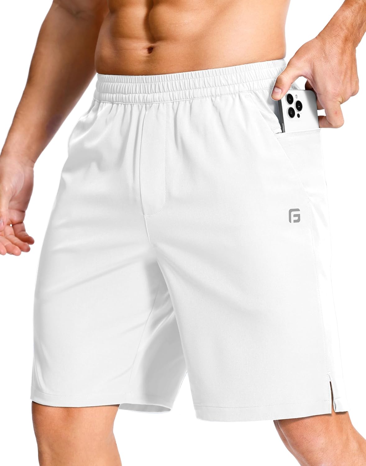 GGJ Men's Lightweight Athletic Shorts with Zipper Pockets 7"/5"/9" Gym Workout Running Quick Dry Tennis Shorts for Men - Image 44