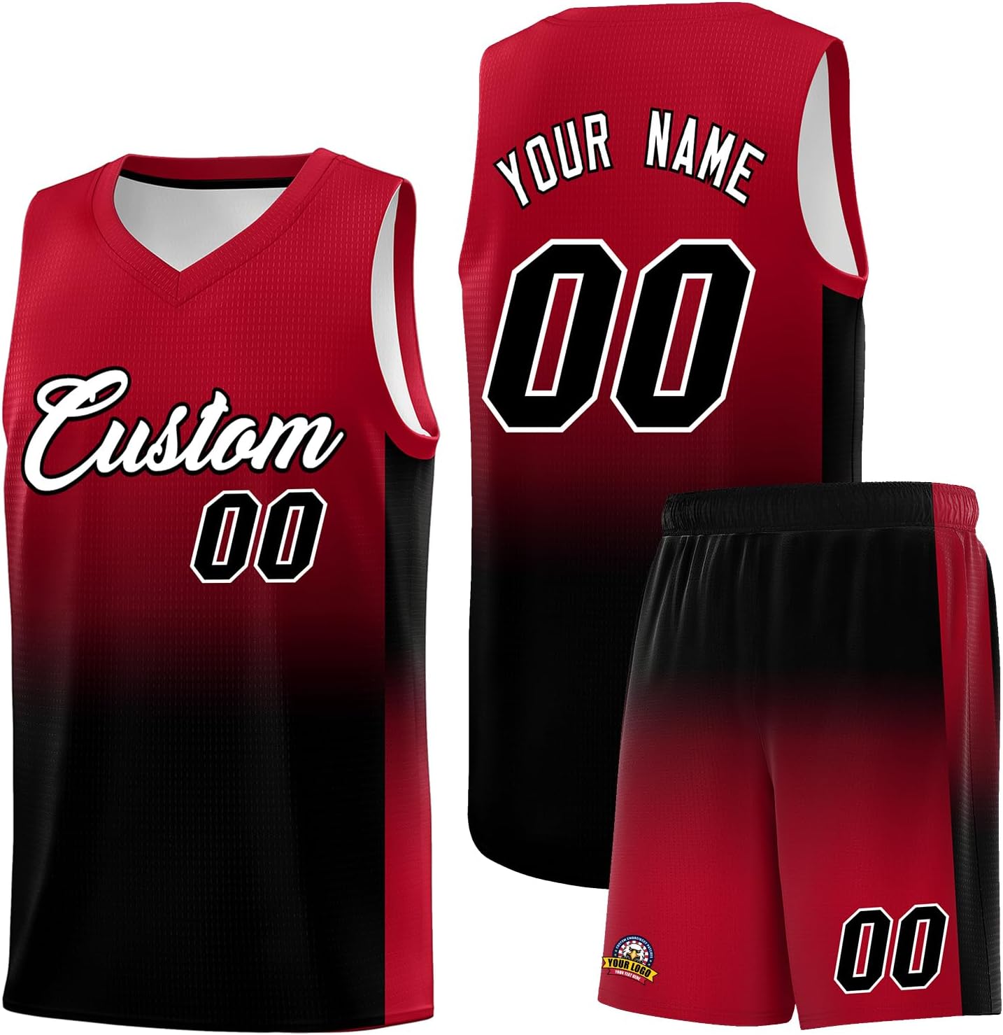 KXK Personalized Gradient Basketball Jersey Shorts Printed Team Jersey with Name Number for Men Youth Basketball Uniform - Image 31