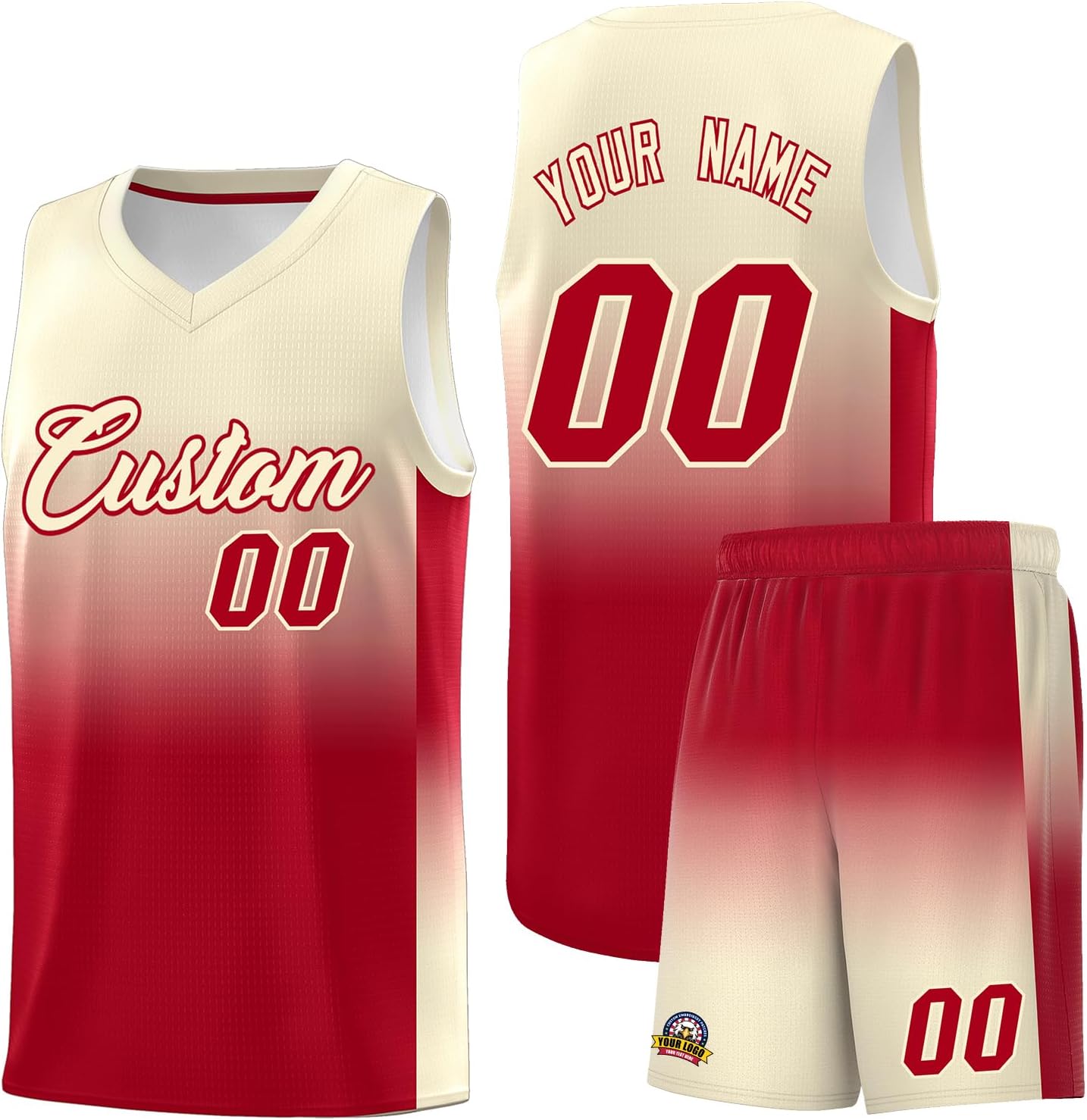 KXK Personalized Gradient Basketball Jersey Shorts Printed Team Jersey with Name Number for Men Youth Basketball Uniform - Image 12
