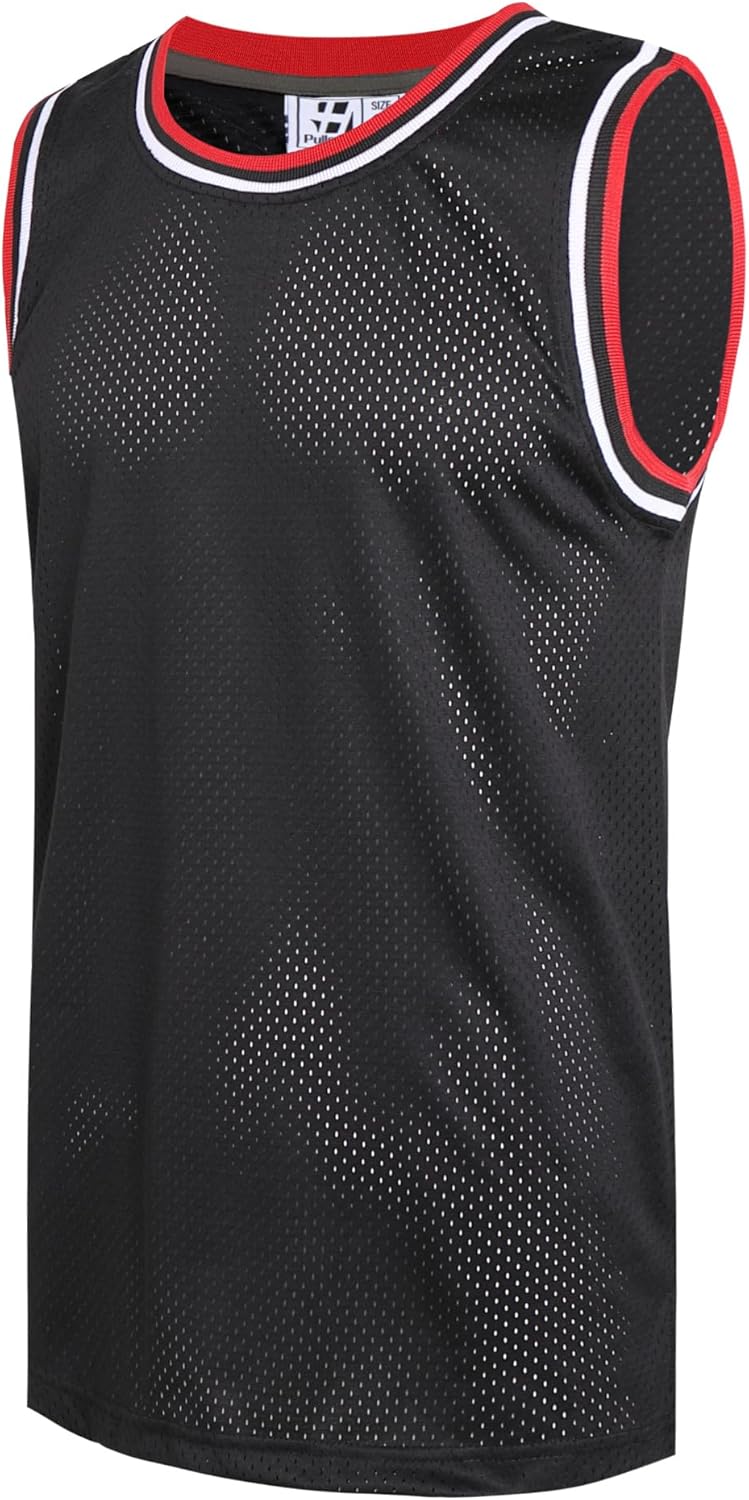Pullonsy Men's Mesh Athletic Basketball Jersey V-Neck Hip Hop Sports Shirts Fans Tank Top - Image 9