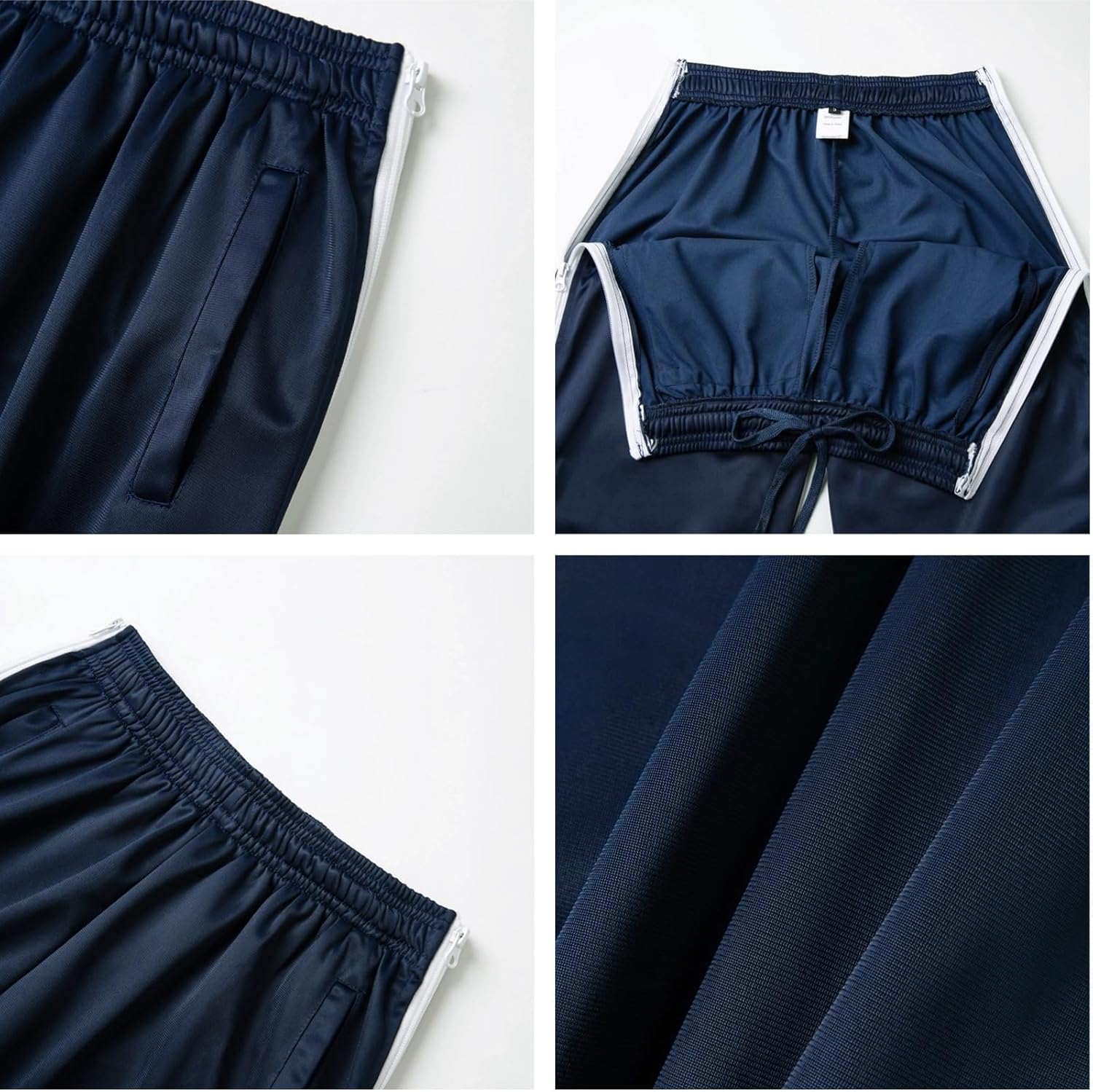 AIFARLD Tear Away Pants for Men Side Zippers Mens Sweatpants with Pockets for Basketball Knee/Leg Post-Surgery - Image 4