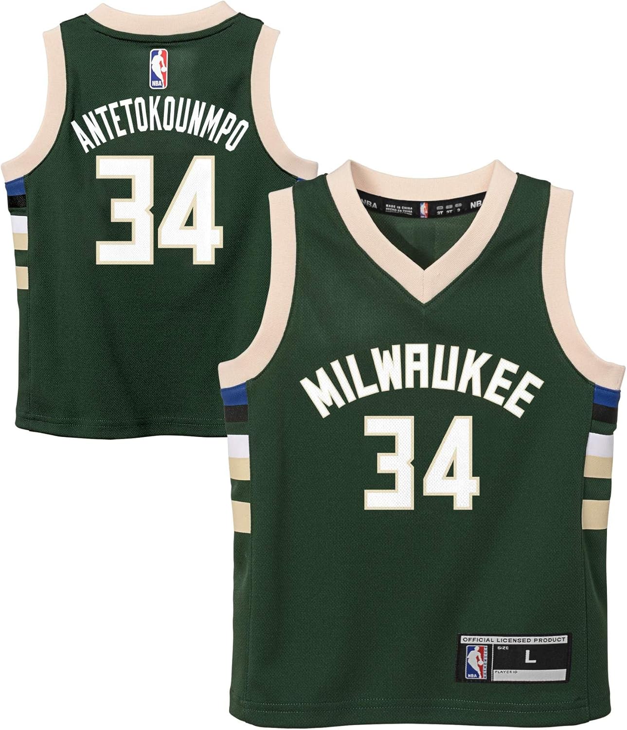 Giannis Antetkounmpo Milwaukee Bucks NBA Kids 4-7 Green Icon Edition Player Jersey
