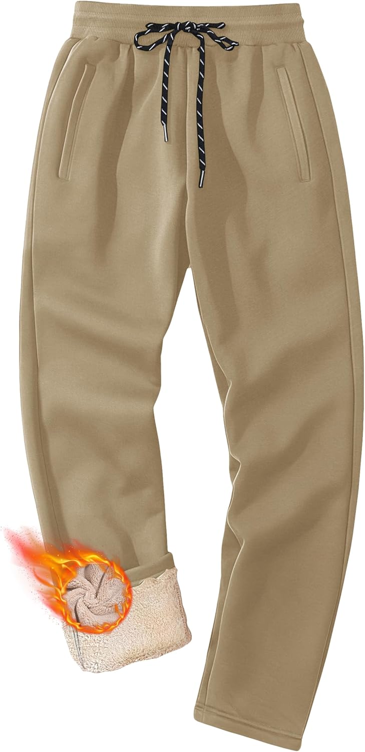 MAGCOMSEN Men's Winter Fleece Pants Sherpa Lined Sweatpants Thermal Warm Thicken Pants Active Joggers with 3 Pockets - Image 12