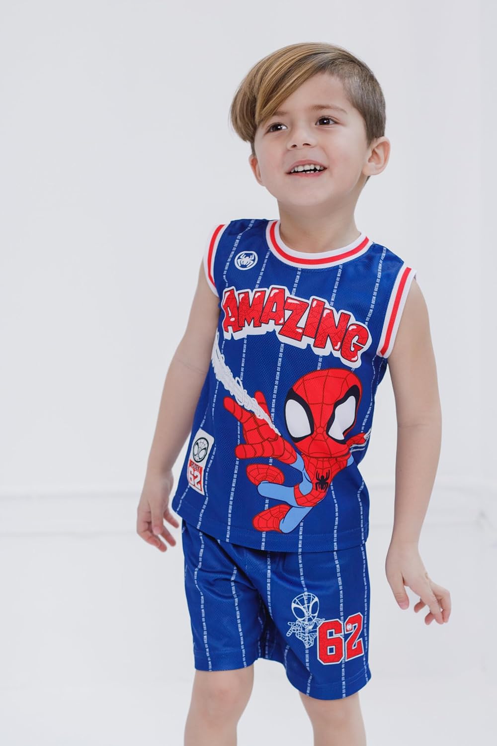 Marvel Spider-Man Miles Morales Hulk Mesh Jersey Tank Top Shirt and Basketball Shorts Toddler to Big Kid Sizes (2T - 18-20) - Image 3