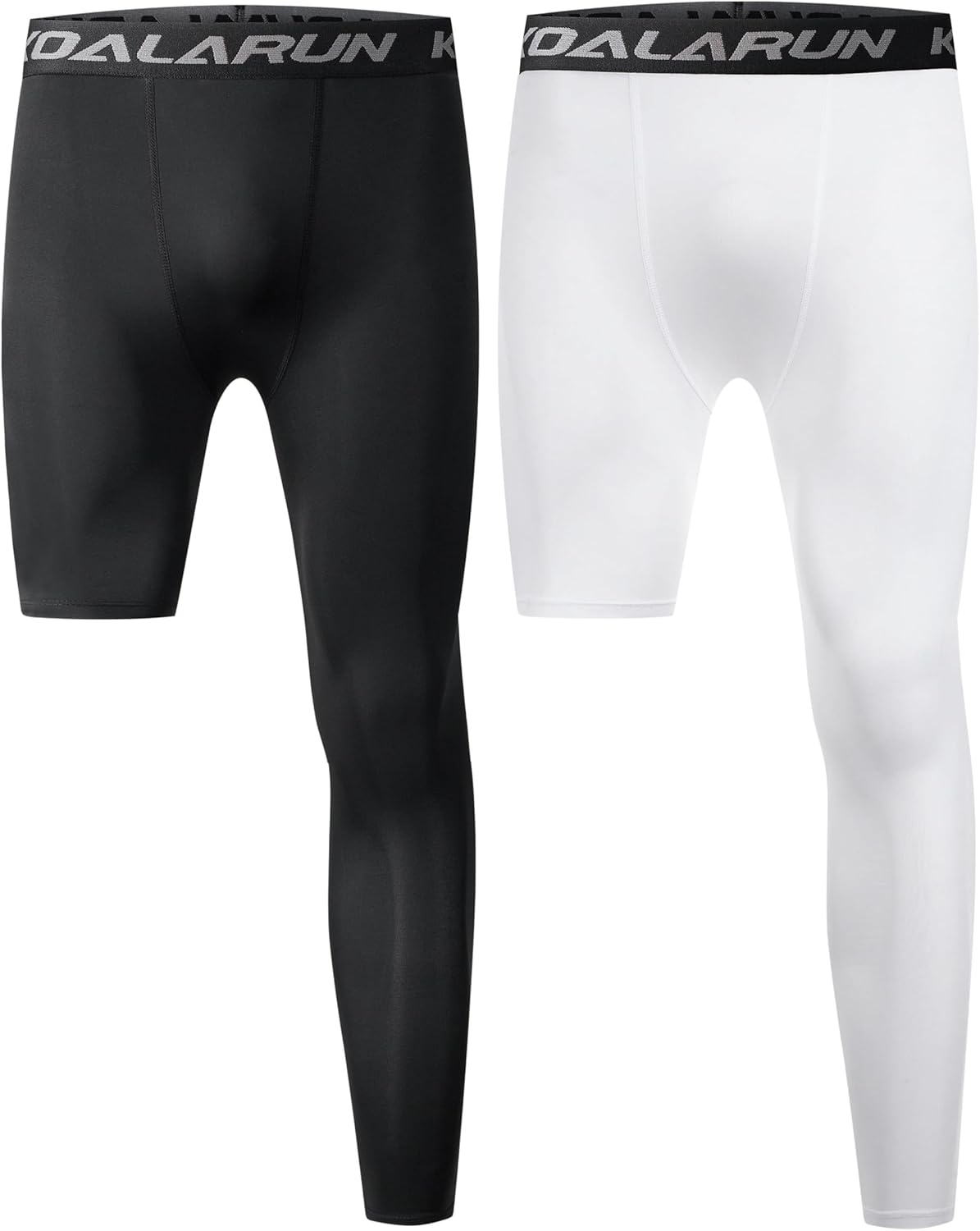 One Leg Compression Tights Full Length for Basketball Single Leg Long Pants Sports Base Layer Leggings 1-2 Pack - Image 8