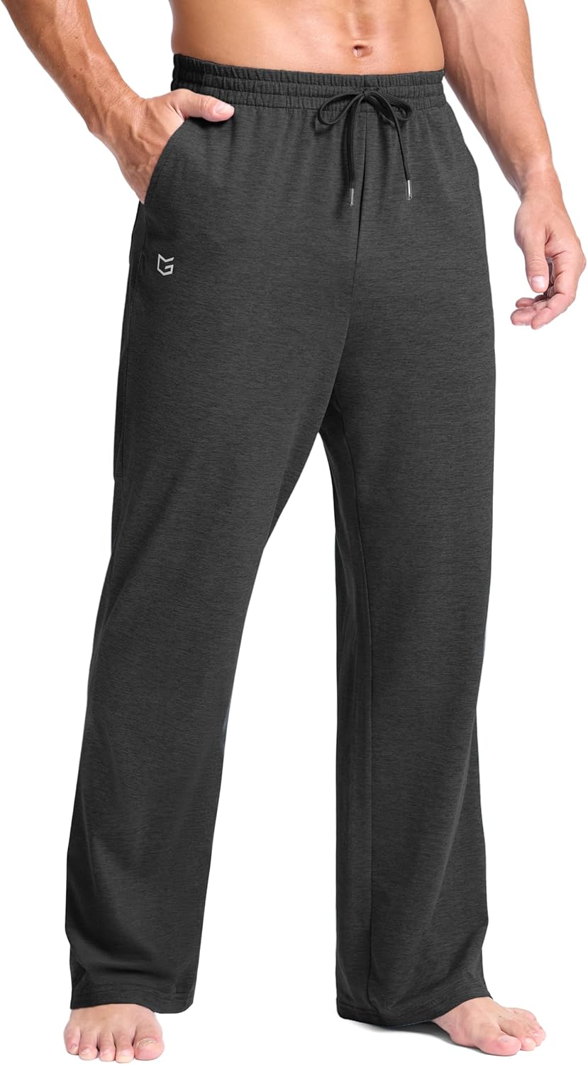 G Gradual Men's Yoga Sweatpants Soft Lounge Casual Pants Open Bottom Stretchy Athletic Sweat Pants with Pockets - Image 9