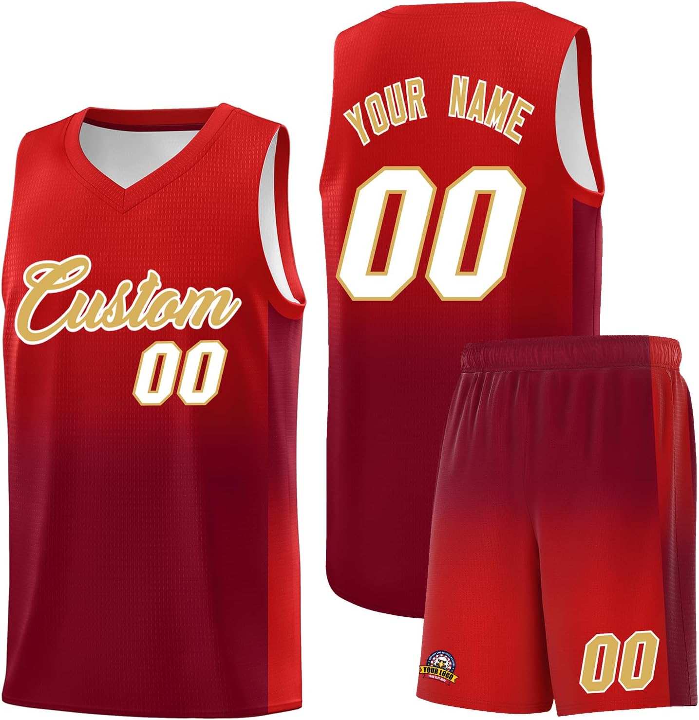 KXK Personalized Gradient Basketball Jersey Shorts Printed Team Jersey with Name Number for Men Youth Basketball Uniform - Image 32