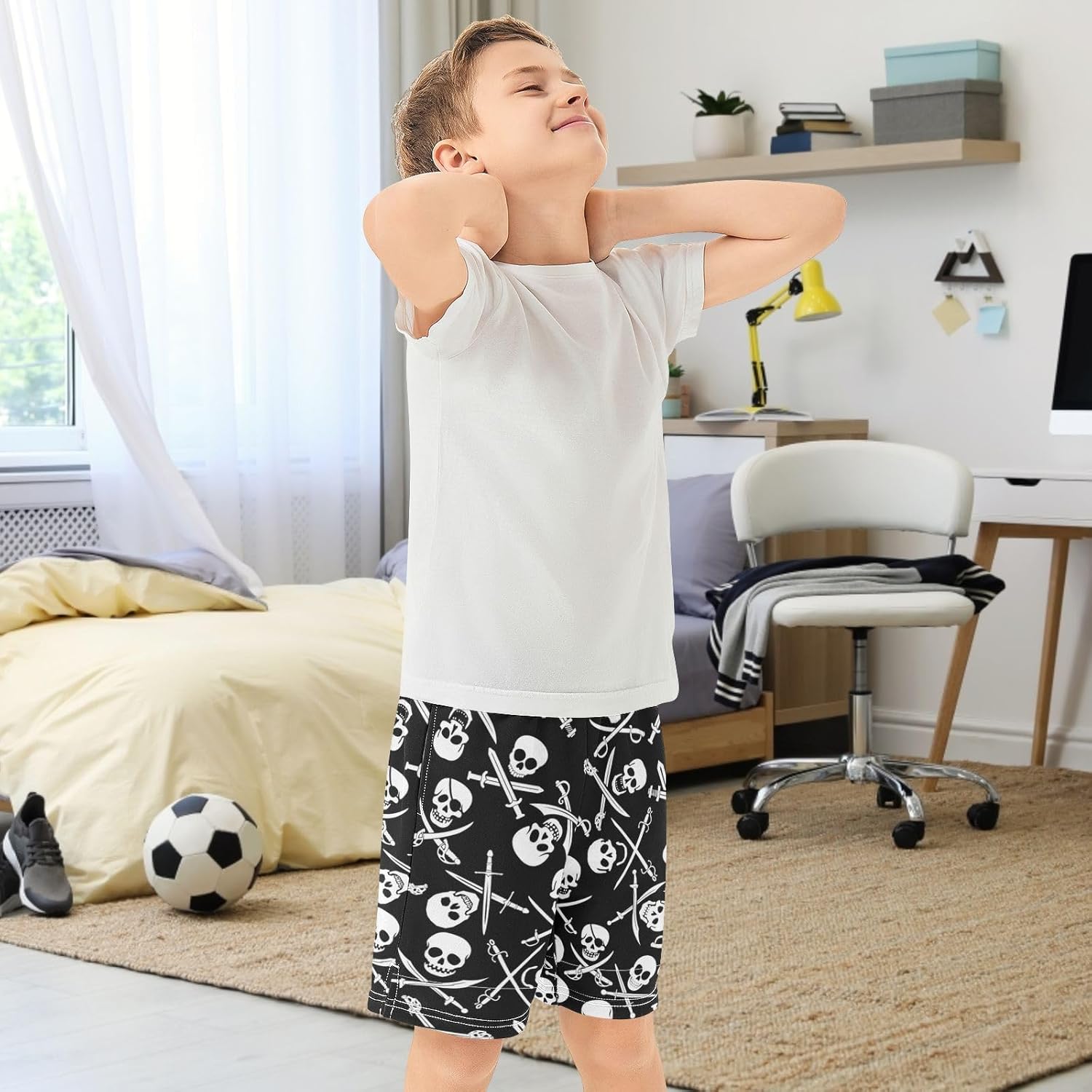 Boys Athletic Shorts with Pockets Running Basketball Shorts for Youth Elastic Waist Size 7-16 - Image 3