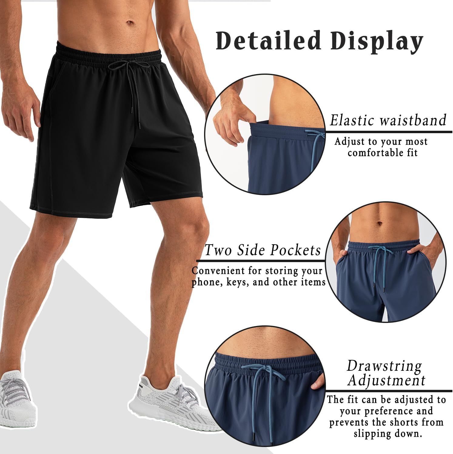 YEL Men's Athletic Gym Shorts with Pockets Basketball Shorts Quick Dry Lightiweight for Workout Running Summer Beach - Image 5
