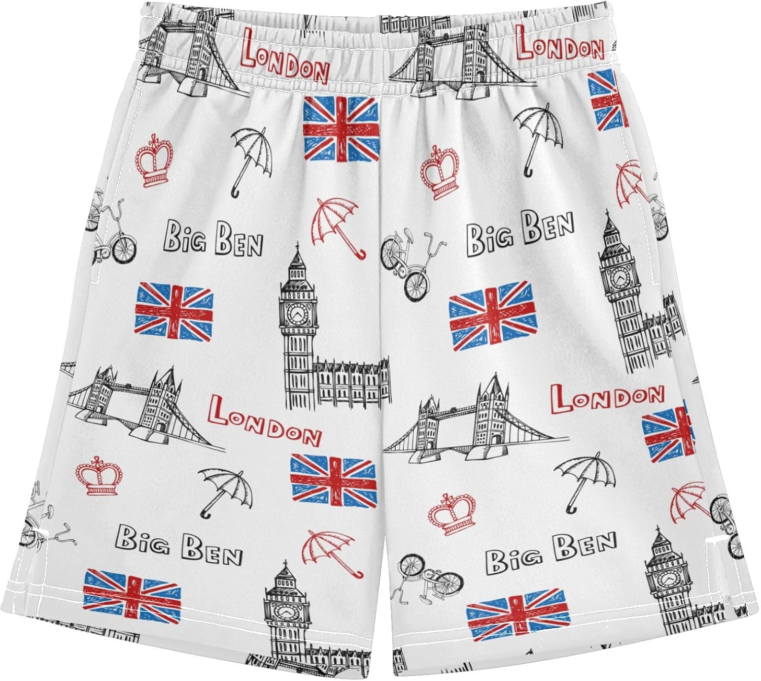 Boys Athletic Shorts with Pockets Running Basketball Shorts for Youth Elastic Waist Size 7-16 - Image 7