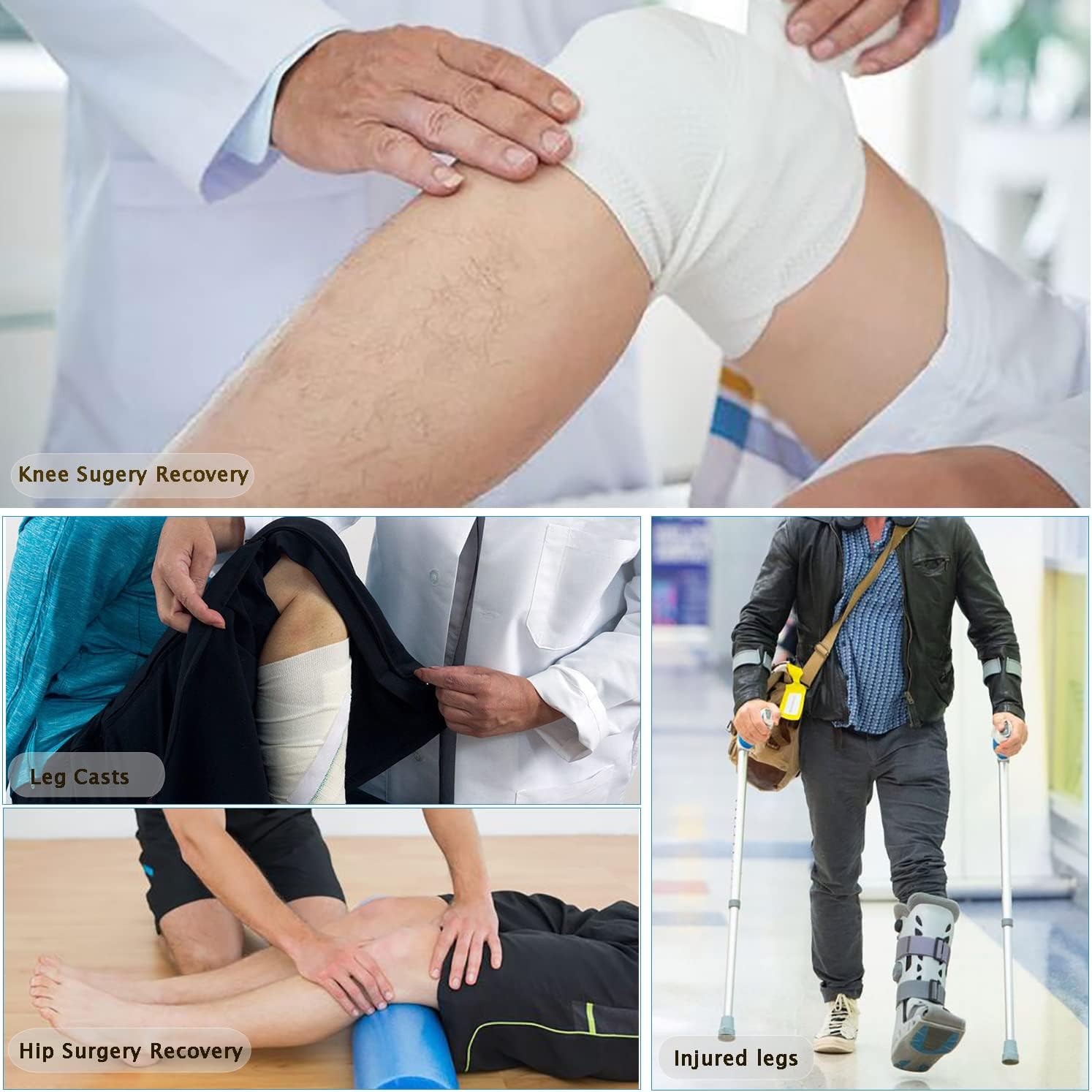 Deyeek Mens Tear Away Basketball Pants 2 Side Zippers Snap Off Full Open Down Sweatpants Leg Post Surgery Pant with Pockets - Image 5