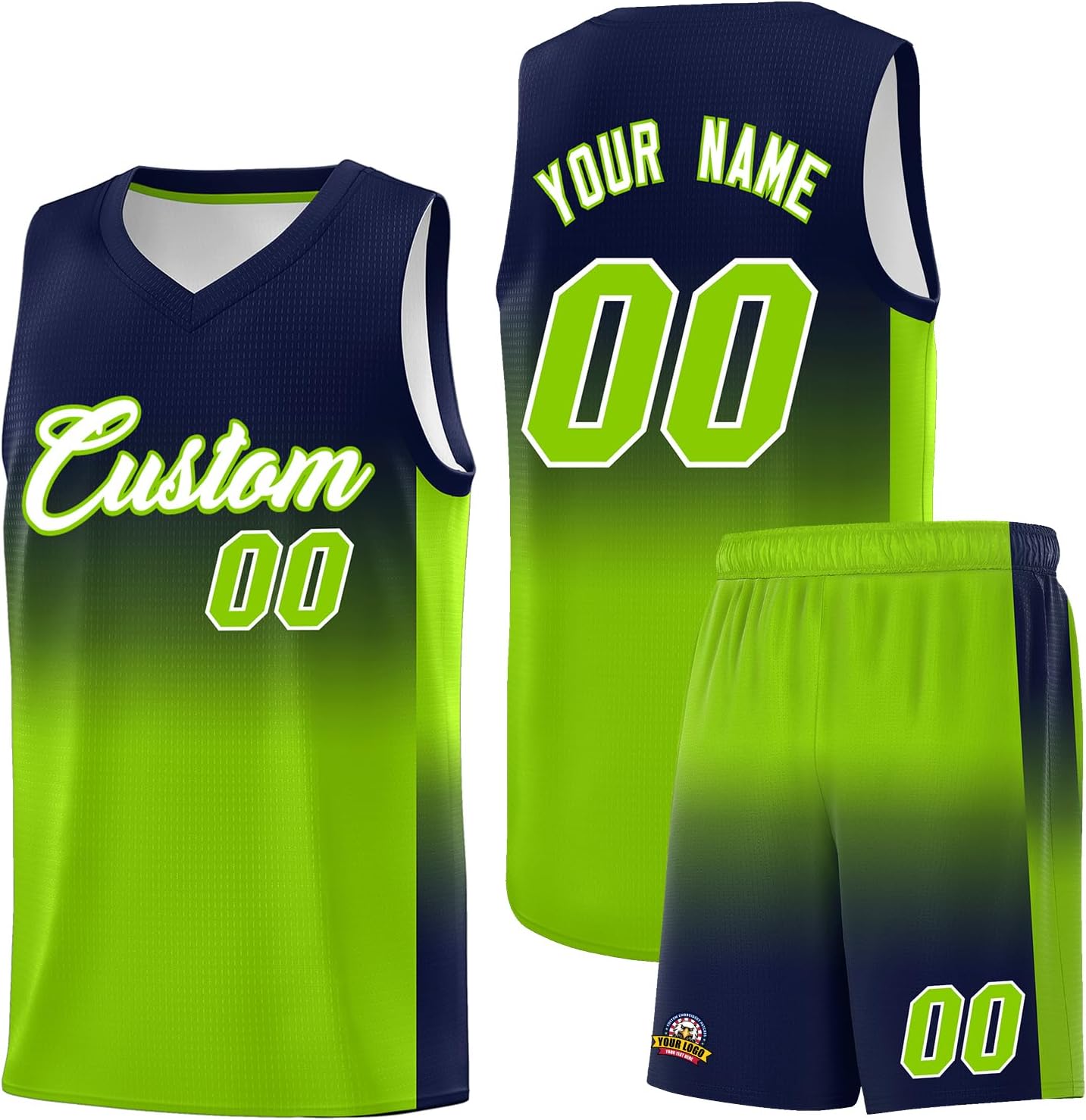 KXK Personalized Gradient Basketball Jersey Shorts Printed Team Jersey with Name Number for Men Youth Basketball Uniform - Image 19