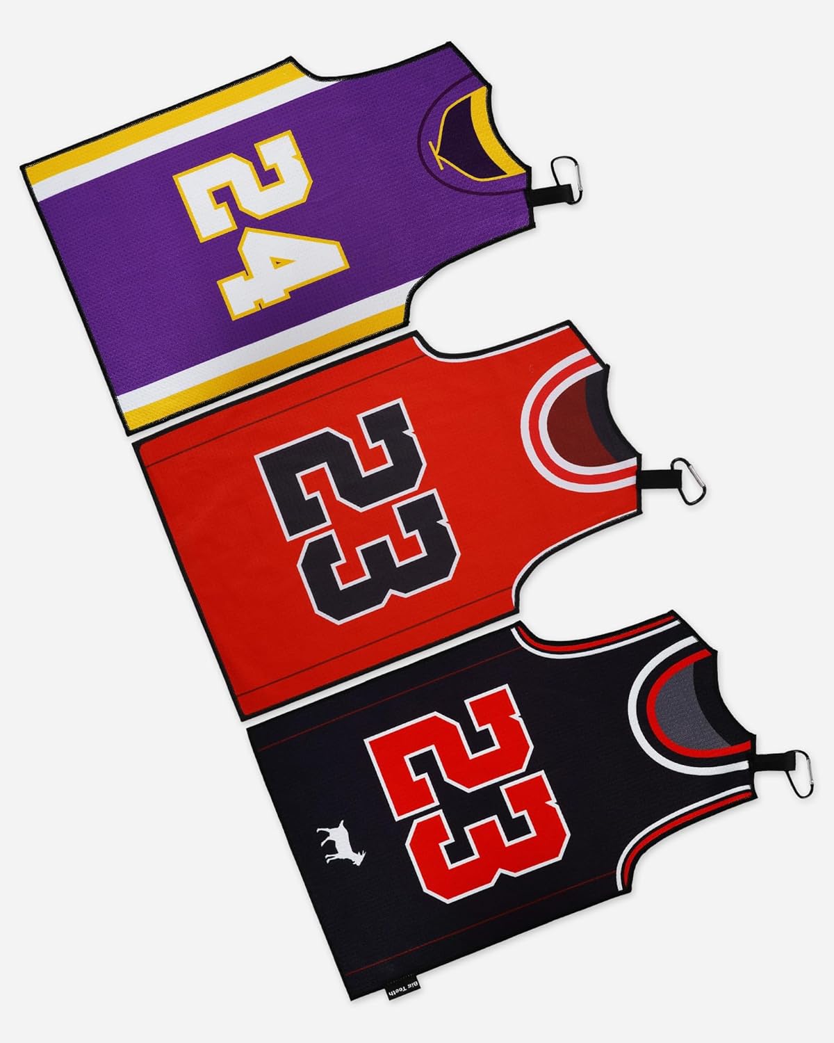 BIG TEETH Golf Towels for Golf Bags, Magnetic Golf Towel with Clip, Funny Golf Towel Basketball Jerseys Shapes, Sports Style (Red NO.23 Magnetic) - Image 7