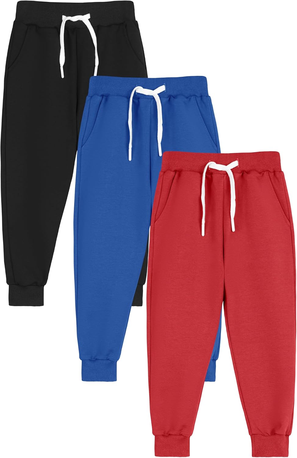 Resinta 3 Pack Toddler Boy Sweatpants Cotton Boys Athletic Joggers Pants Kids Sweats Pants with Pocket Workout Clothes - Image 10