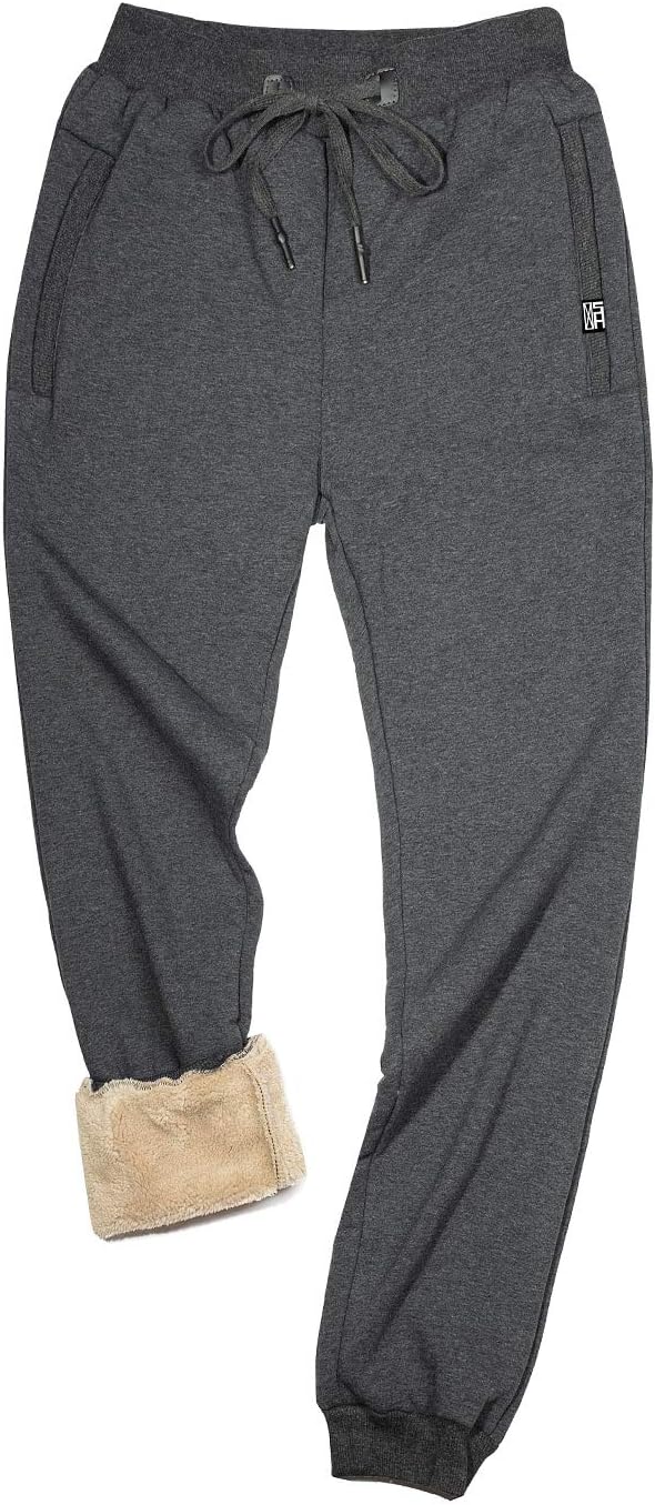 Gihuo Men's Sherpa Lined Athletic Sweatpants Winter Warm Track Pants - Image 12