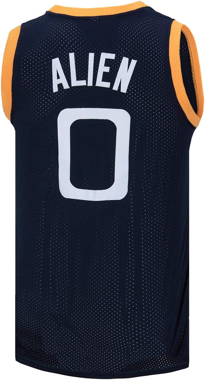 Mens Basketball Jersey Alien 0 Monstars Space Movie Jersey Dark Blue - Image 2