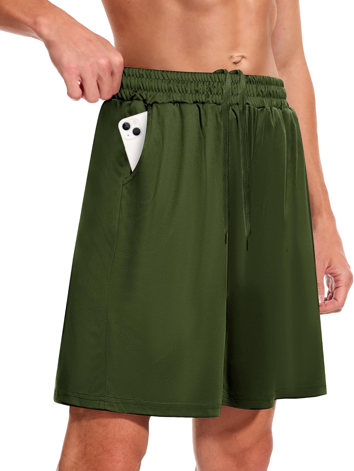 Men's Athletic Gym Shorts - Quick Dry Black Casual Basketball Shorts with Pockets for Running Workout Activewear - Image 15