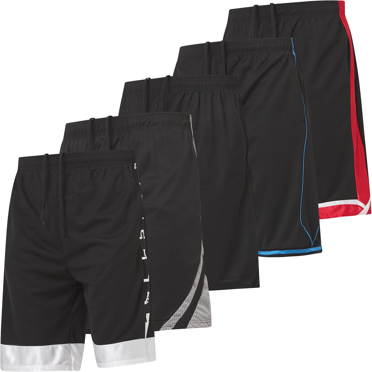 Ultra Performance 5 Pack Mens Shorts, Athletic Gym Shorts Workout Basketball Shorts for Men, SM - 5X - Image 7