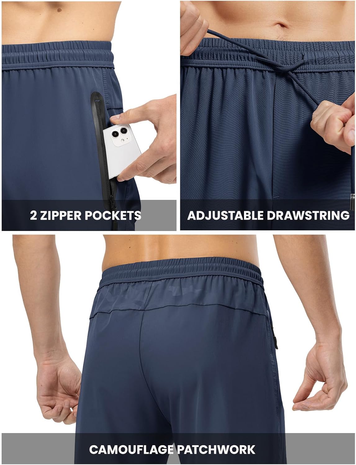 Rdruko Men's Casual Pants Lightweight Quick Dry Hiking Running Workout Outdoor Sports Sweat Pants - Image 5