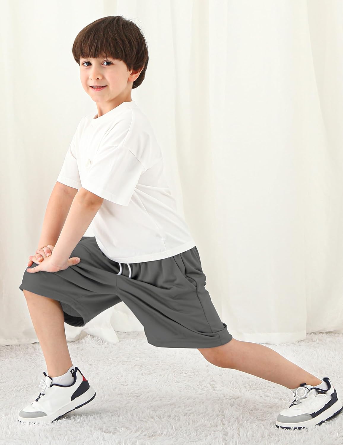 Boys Athletic Shorts Mesh Basketball Soccer Shorts Loose Fit Breathable Quick Dry Running Gym Shorts for Youth 6-16 Years - Image 3