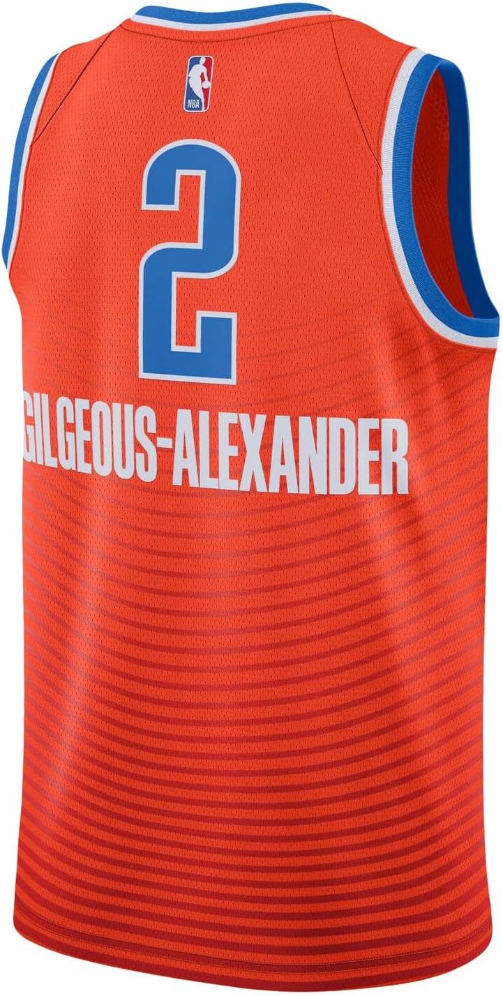 Outerstuff Shai Gilgeous-Alexander Oklahoma City Thunder NBA Kids Youth 8-20 Orange Statement Edition Swingman Jersey - Image 3