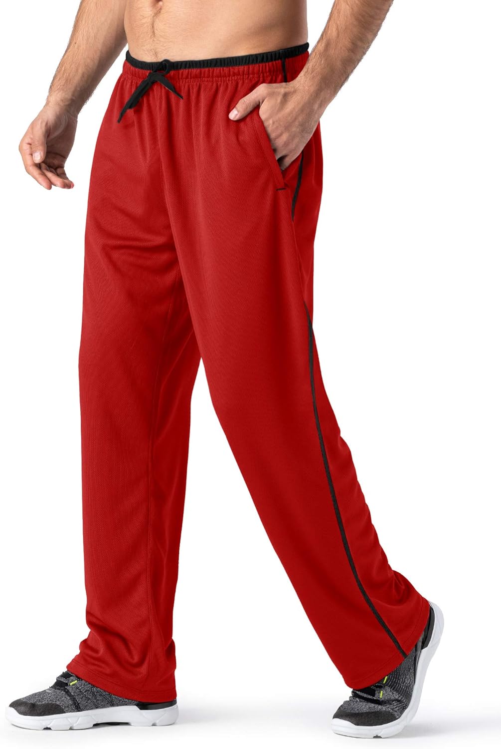 MAGNIVIT Men's Lightweight Sweatpants Loose Fit Open Bottom Mesh Athletic Pants with Zipper Pockets - Image 19