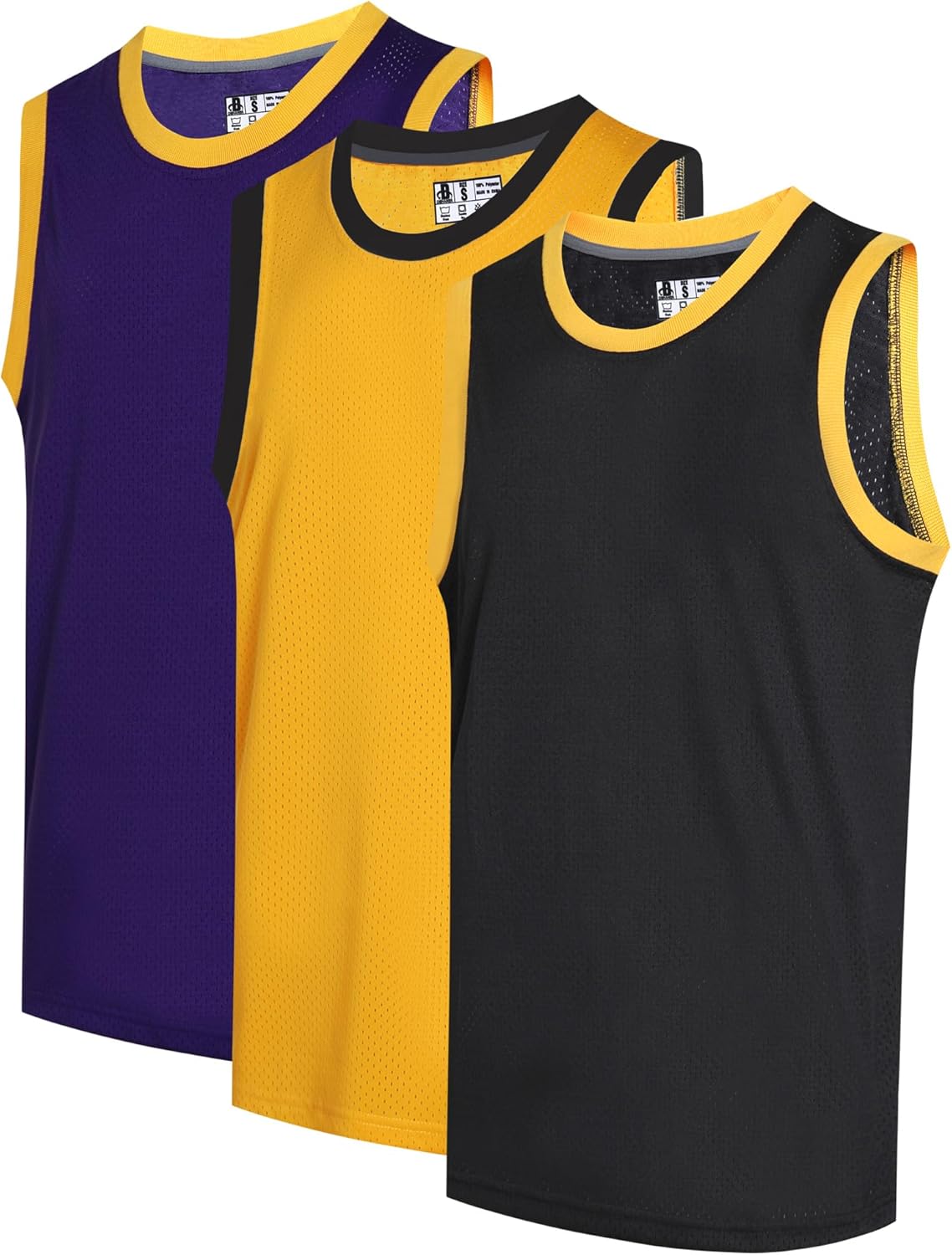 3 Pack Men's Blank Basketball Jerseys Mesh Performance Athletic Team Sports Uniforms Bulk Shirts - Image 13