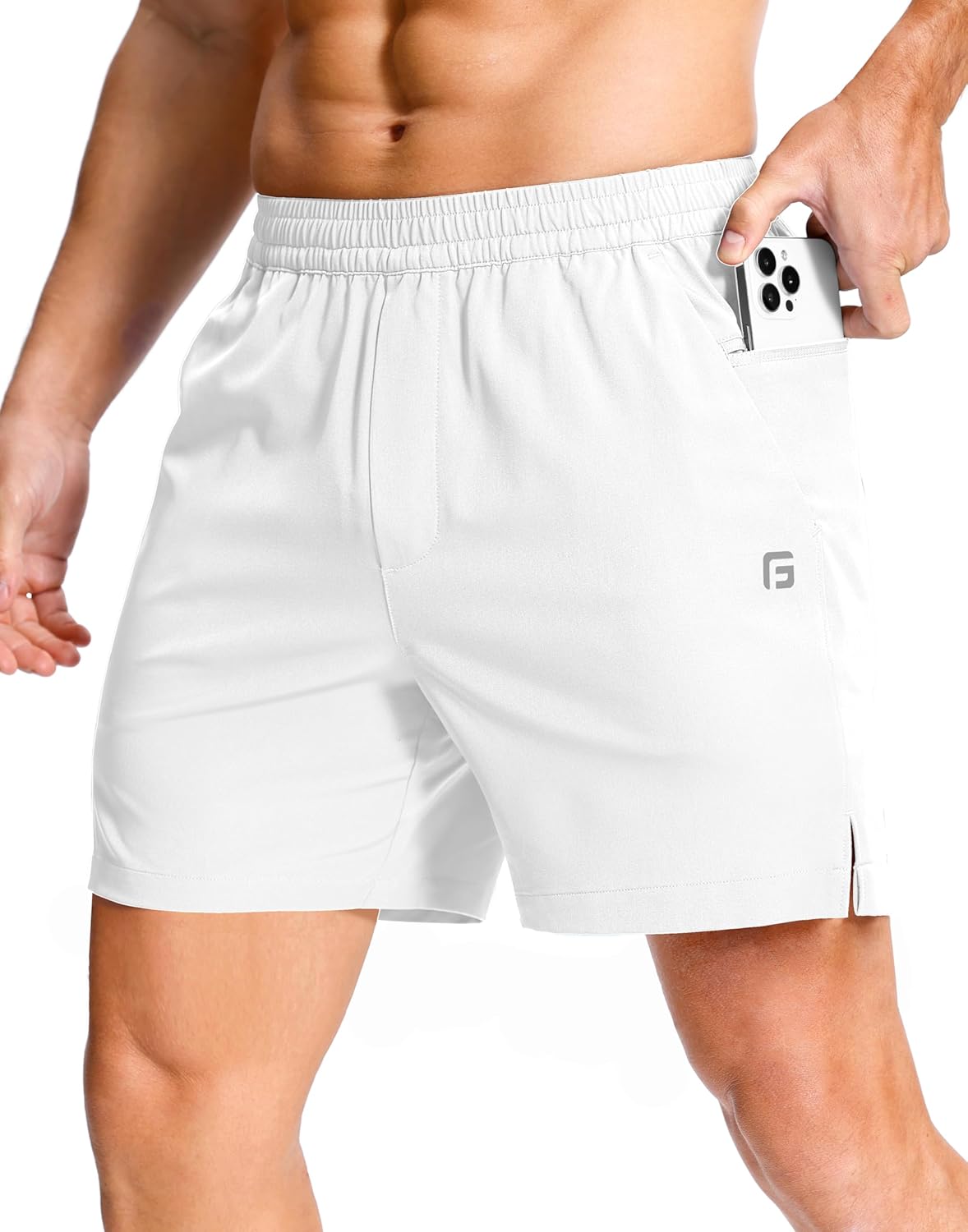 GGJ Men's Lightweight Athletic Shorts with Zipper Pockets 7"/5"/9" Gym Workout Running Quick Dry Tennis Shorts for Men - Image 16