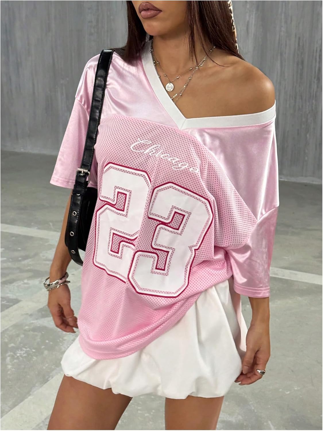 Floerns Women's Camo Print Team Sports T Shirts V Neck Basketball Jersey Tee Shirts - Image 5