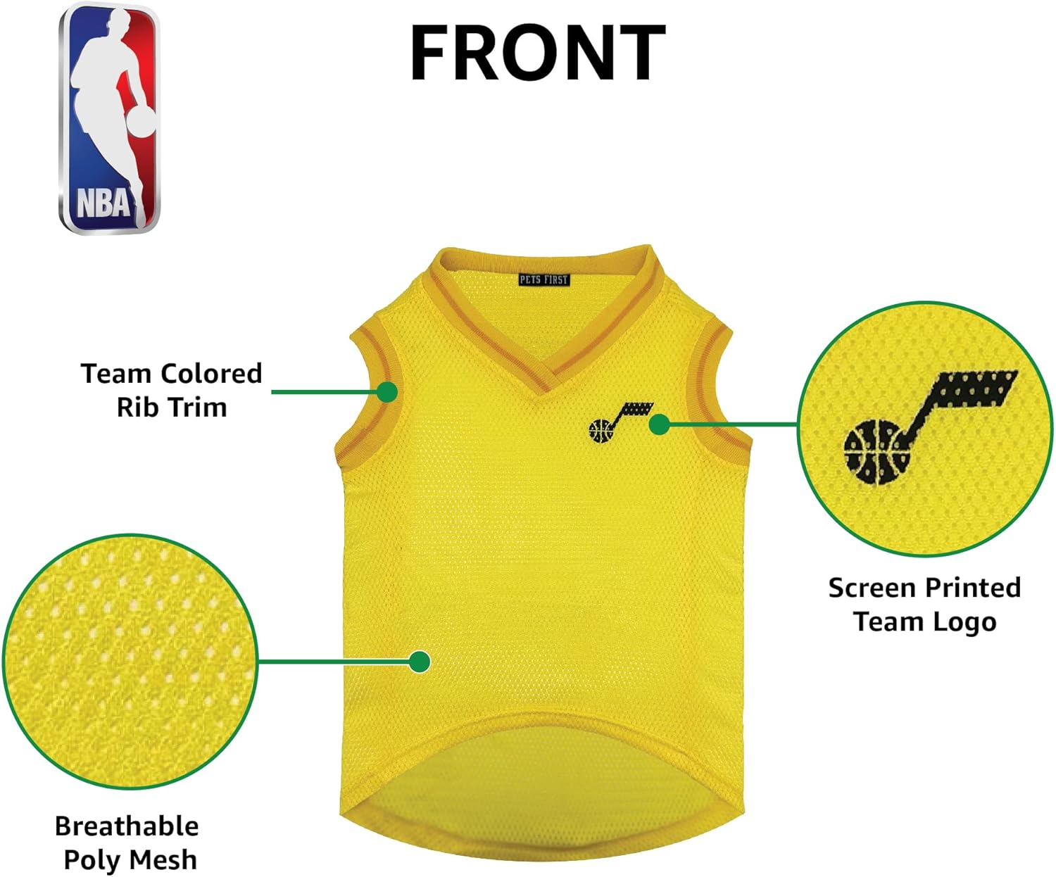 Pets First NBA Utah Jazz Dog Jersey, Medium- Tank Top Basketball Pet Jersey - Image 2