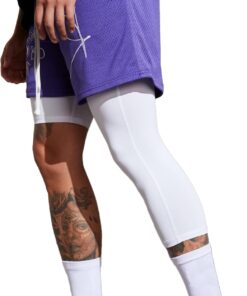 Men's Compression Sport Pants Single Leg 3/4 Base Layer Basketball Leggings Athletic One Leg Capri Tights Running