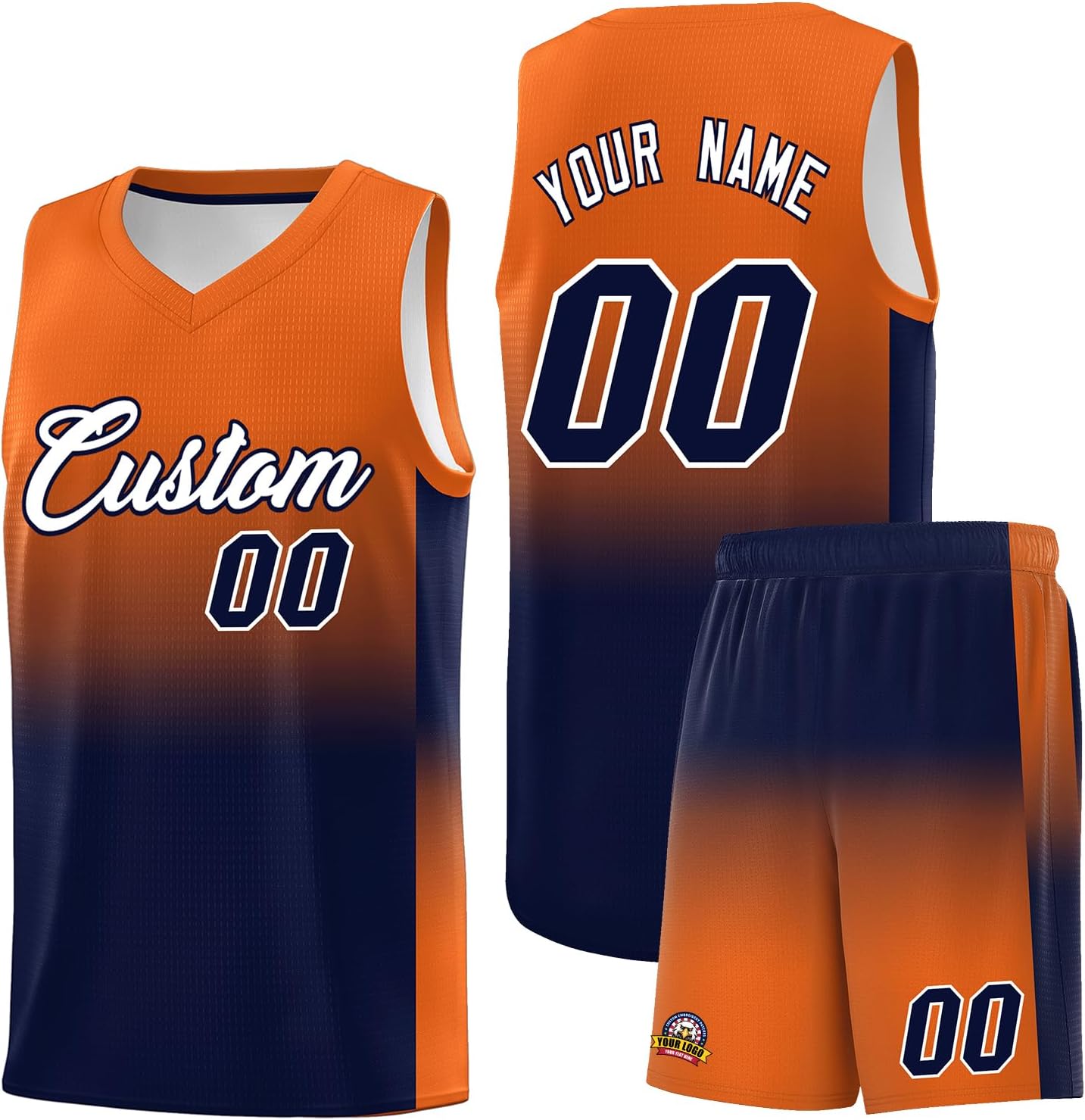 KXK Personalized Gradient Basketball Jersey Shorts Printed Team Jersey with Name Number for Men Youth Basketball Uniform - Image 24