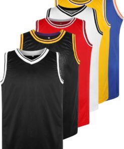 MESOSPERO Blank Basketball Jersey 90S Hip Hop Clothing for Party,Mens Plain Mesh Athletic Practice Sports Shirts S-3XL