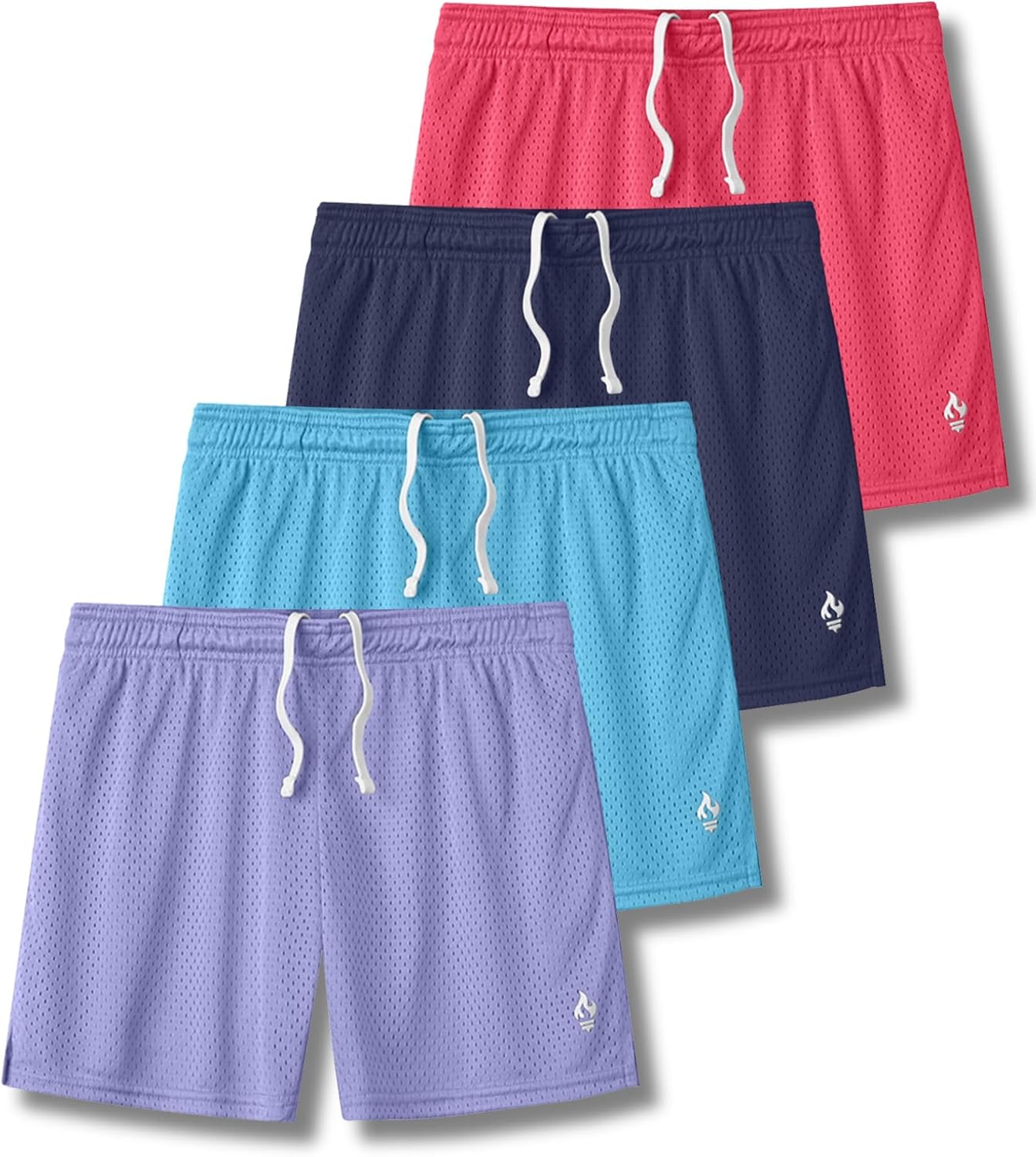 Liberty Pro 4 Pack: Girls Airy Mesh Active Athletic Sport Shorts, Youth Running Performance Clothes with Pockets - Image 9
