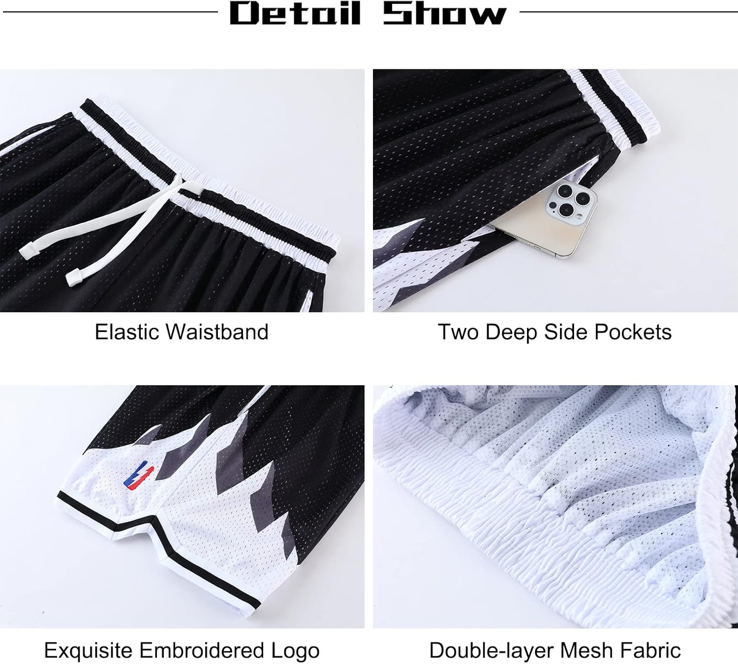 BOOMLEMON Men's Basketball Shorts Gym Training Workout Athletic Shorts Mesh Graphic Print Running Short Pants - Image 5