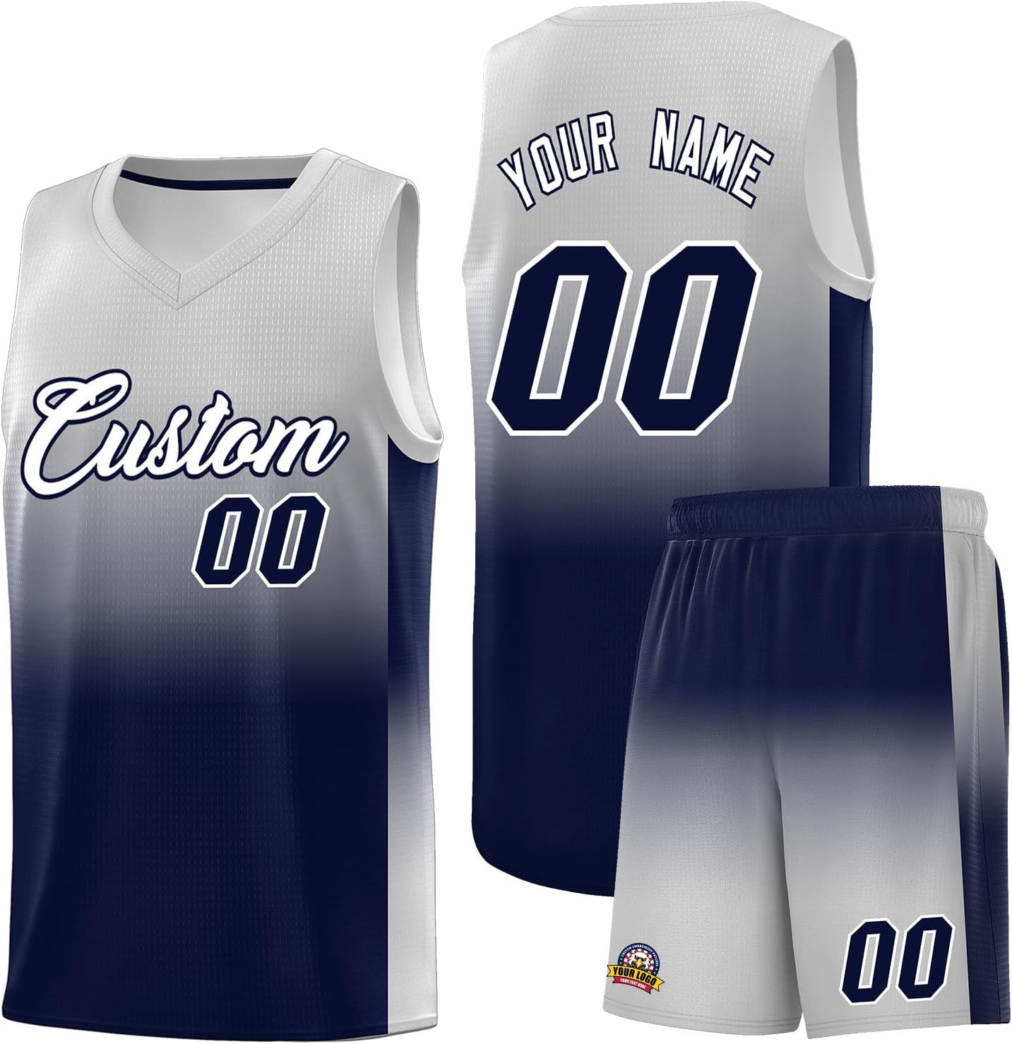KXK Personalized Gradient Basketball Jersey Shorts Printed Team Jersey with Name Number for Men Youth Basketball Uniform - Image 17