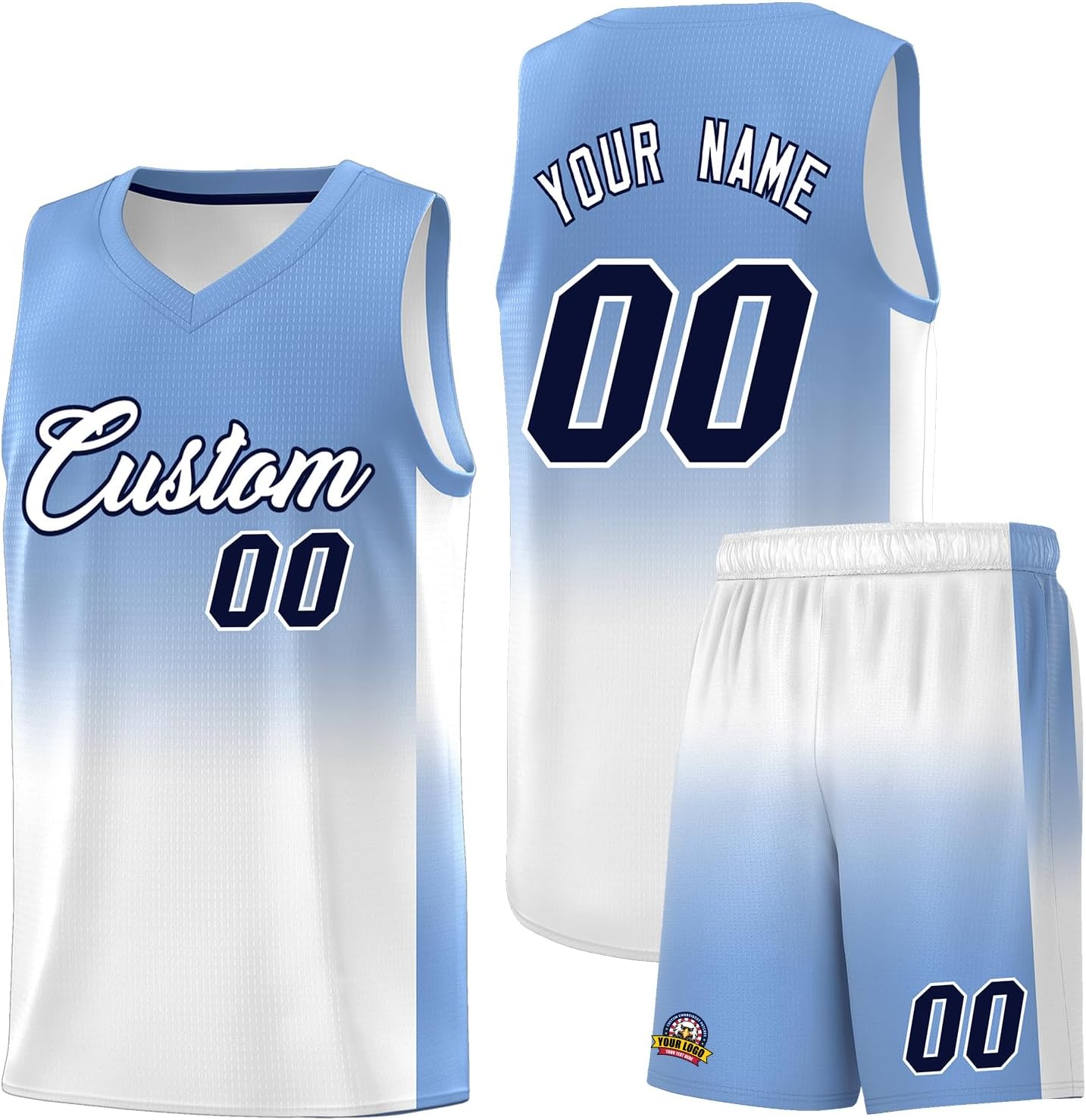 KXK Personalized Gradient Basketball Jersey Shorts Printed Team Jersey with Name Number for Men Youth Basketball Uniform - Image 16