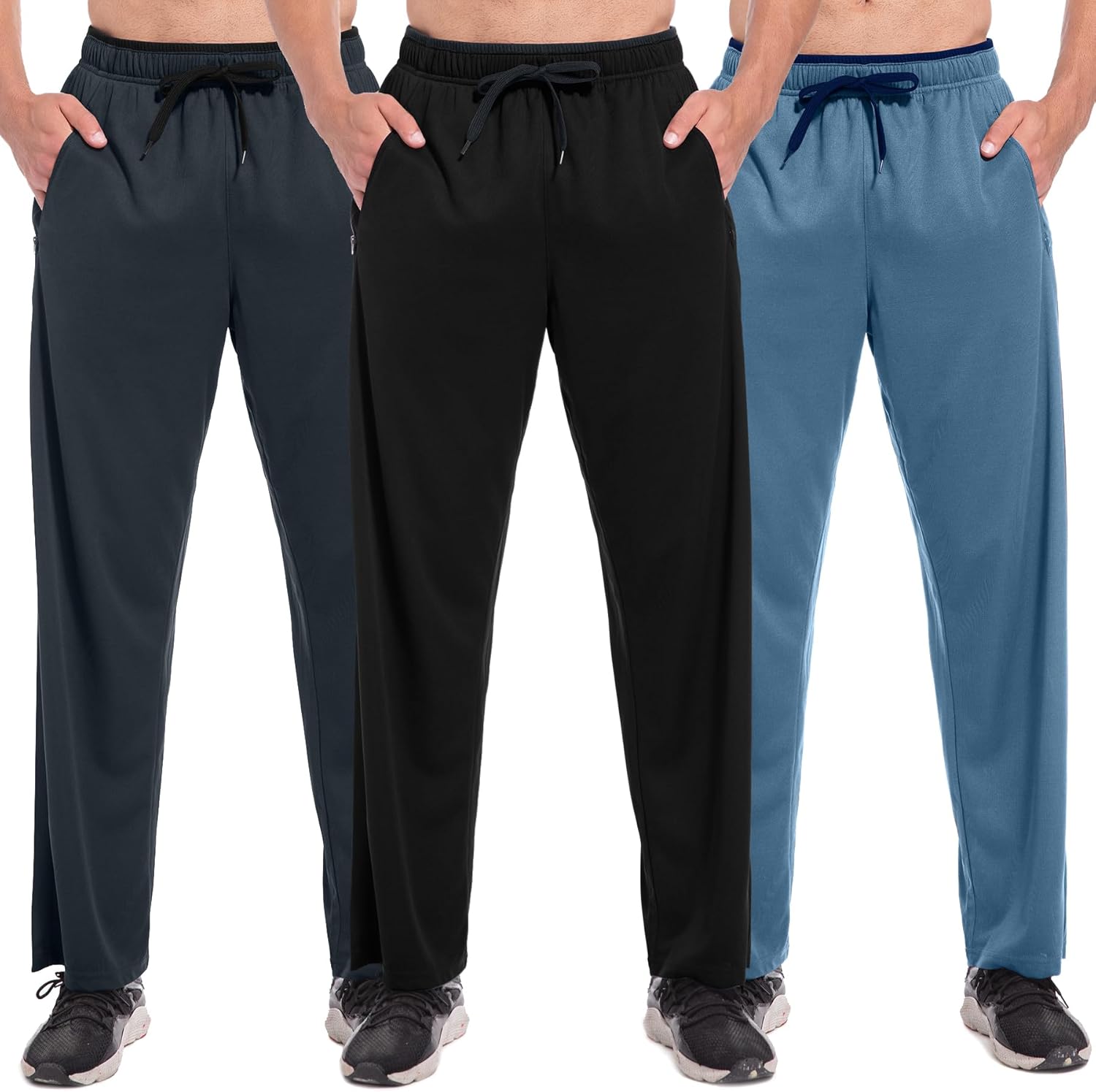 SACUIMAN Mens Sweatpants with Zipper Pockets Open Bottom Athletic Pants for Workout,Running,Training,Jogging,Gym - Image 19