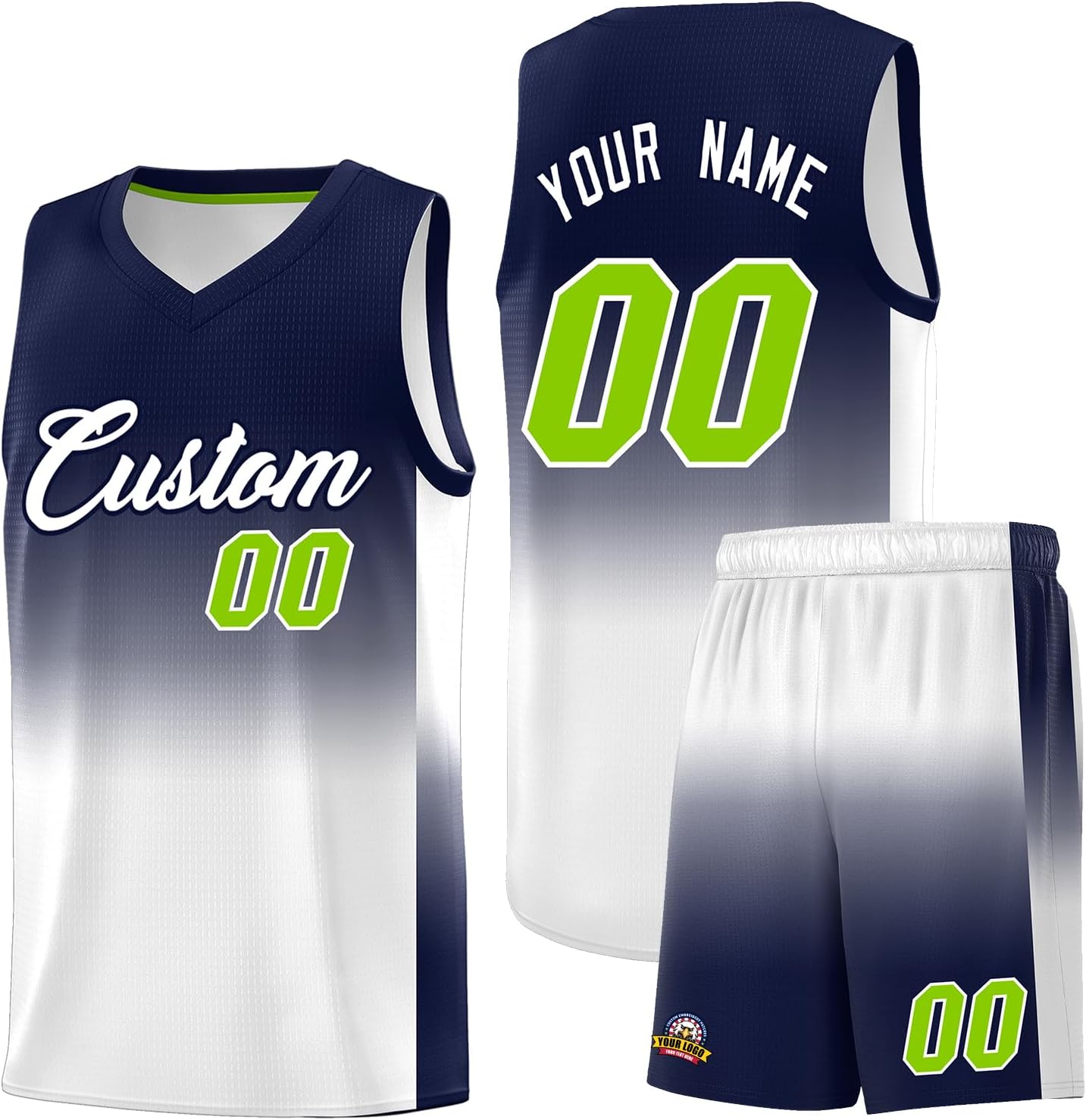 KXK Personalized Gradient Basketball Jersey Shorts Printed Team Jersey with Name Number for Men Youth Basketball Uniform - Image 20