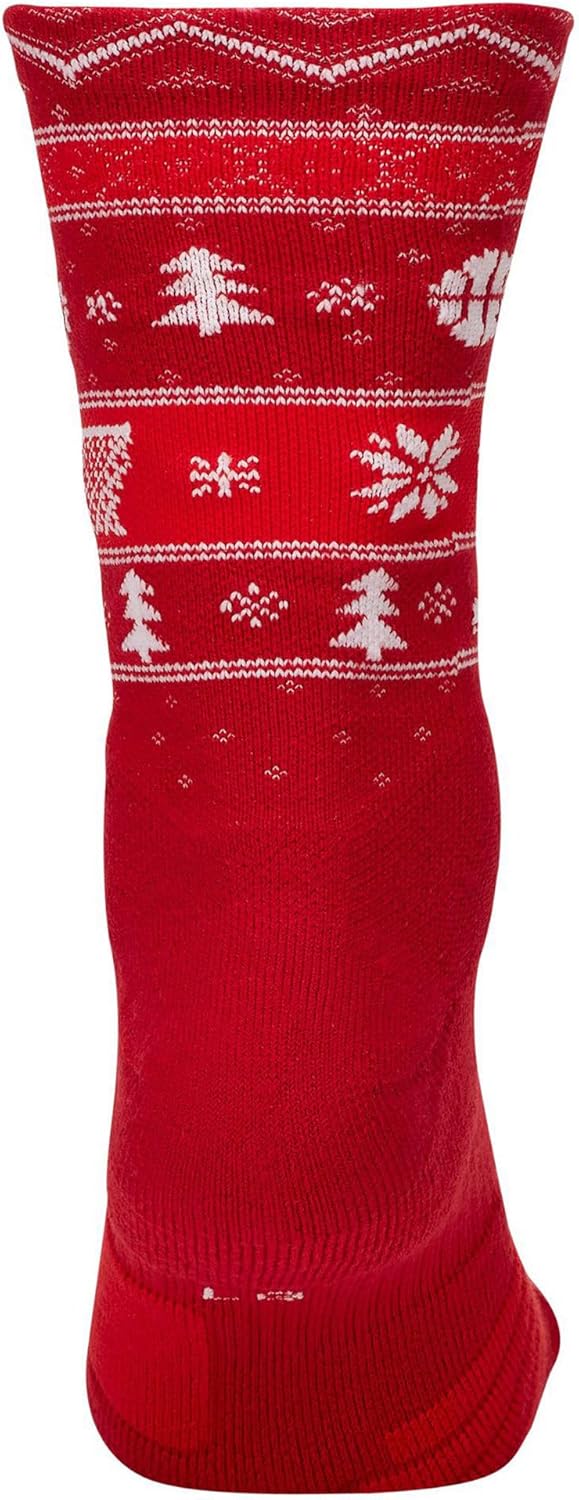 Nike Elite Men's Christmas Basketball Crew Socks X-Large (Fits Men 12-15) SX7866-687 Red, White - Image 3
