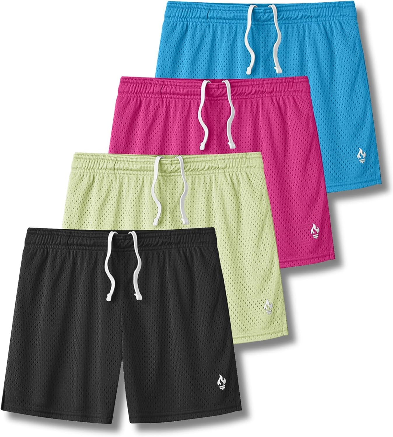 Liberty Pro 4 Pack: Girls Airy Mesh Active Athletic Sport Shorts, Youth Running Performance Clothes with Pockets - Image 11