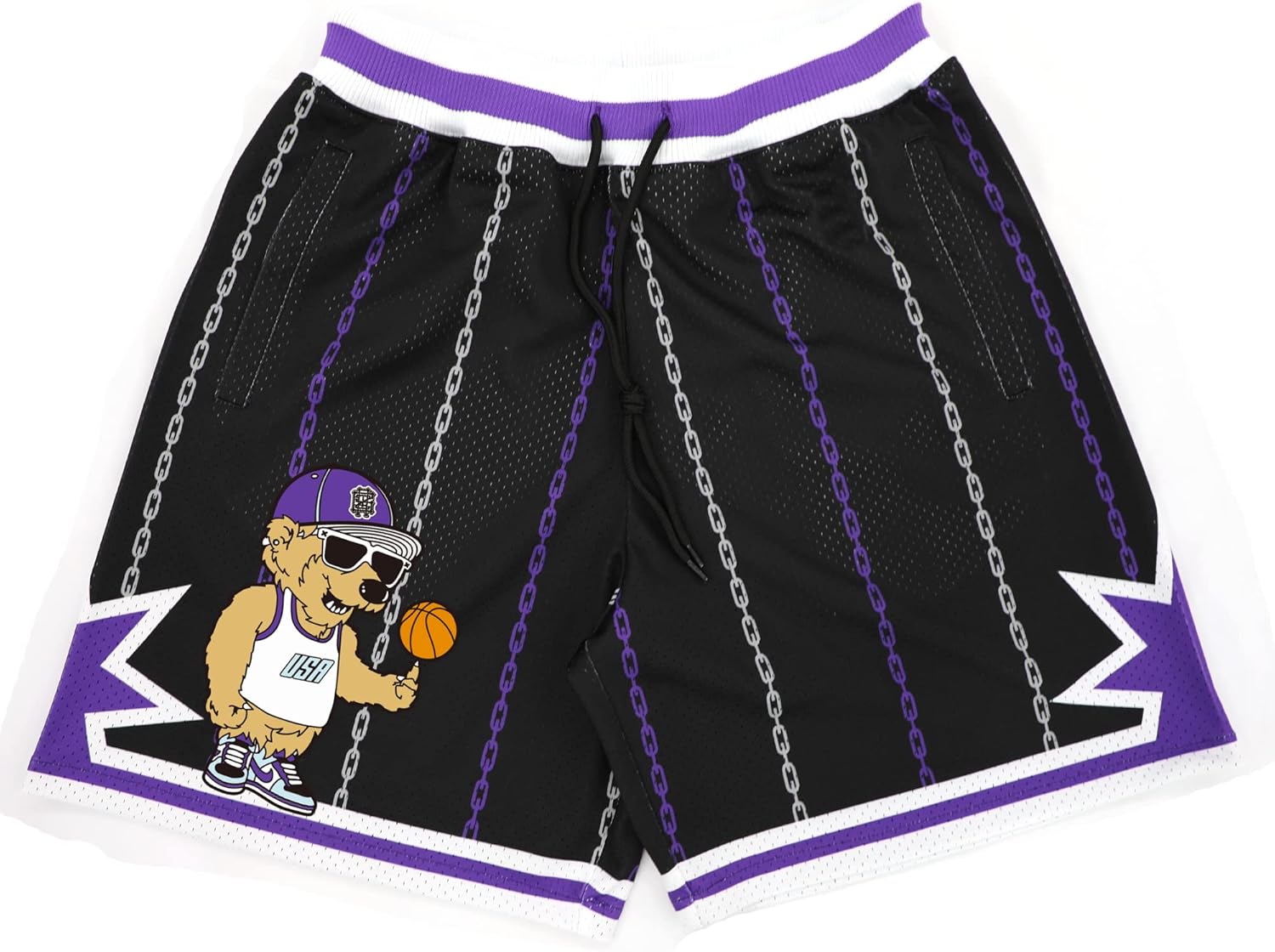 Men Basketball Shorts Graphic Mesh Drawstring Retro Sport Workout Gym Running Athletic Shorts - Image 20