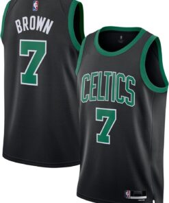 Outerstuff Jaylen Brown Boston Celtics NBA Kids Youth 8-20 Black Statement Edition Swingman Jersey