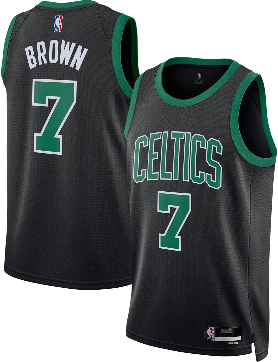 Outerstuff Jaylen Brown Boston Celtics NBA Kids Youth 8-20 Black Statement Edition Swingman Jersey