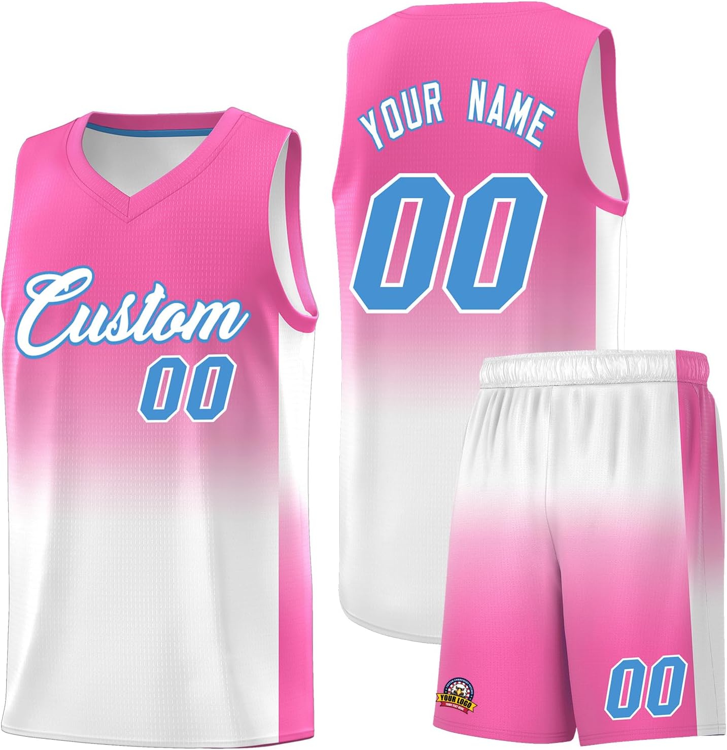 KXK Personalized Gradient Basketball Jersey Shorts Printed Team Jersey with Name Number for Men Youth Basketball Uniform - Image 28